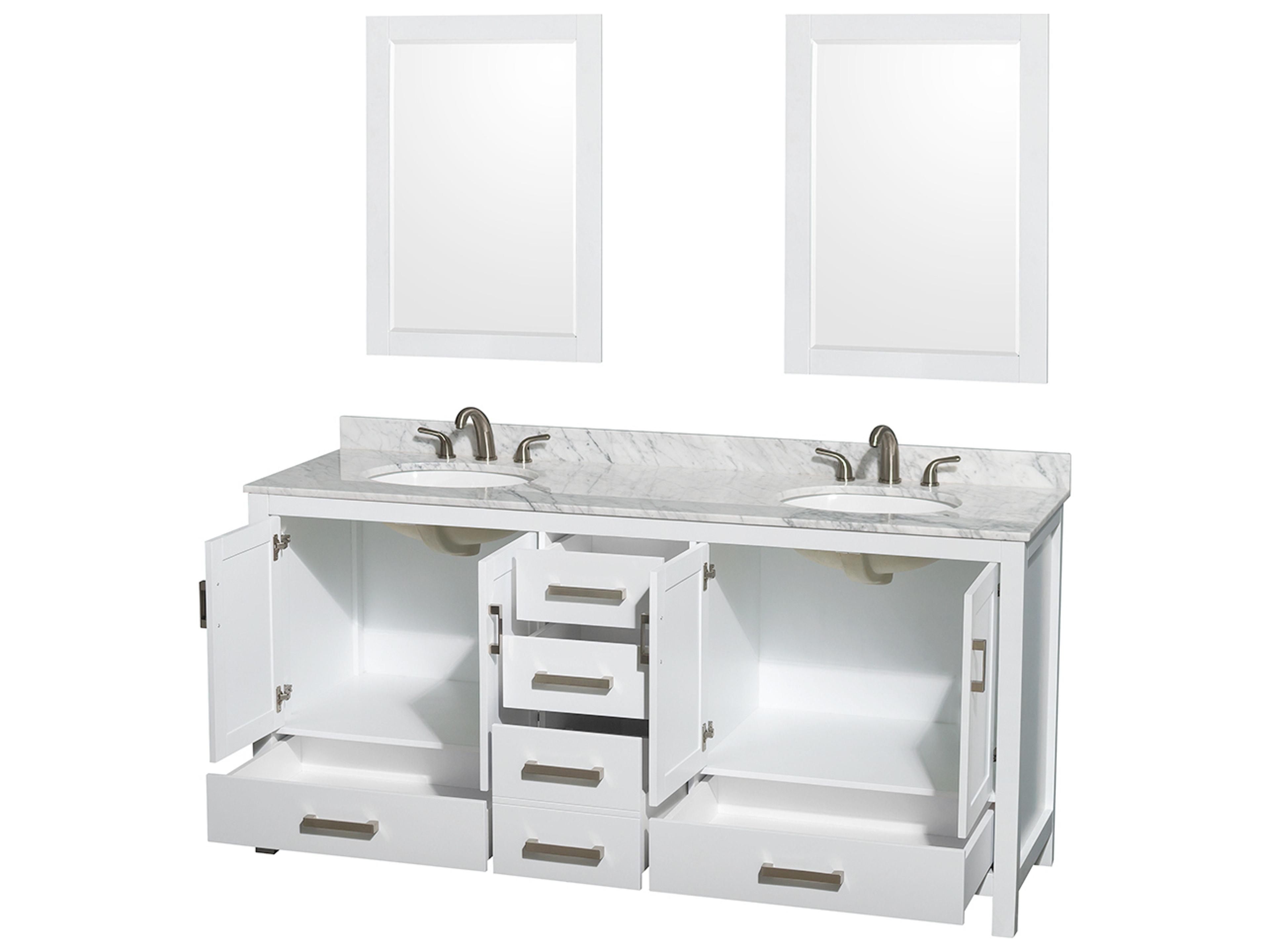 Wyndham Collection Sheffield 72" White Vanity