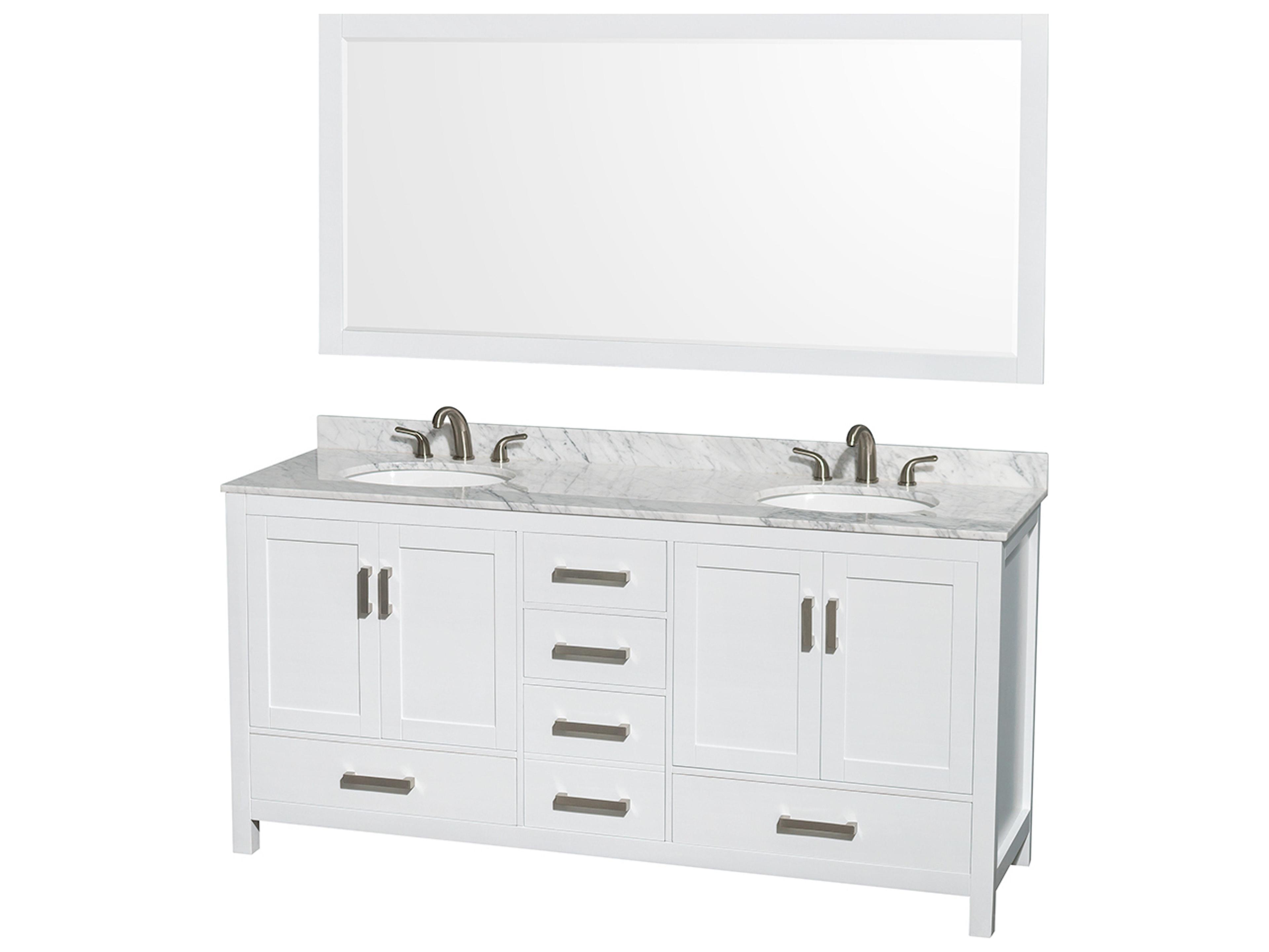 Wyndham Collection Sheffield 72" White Vanity