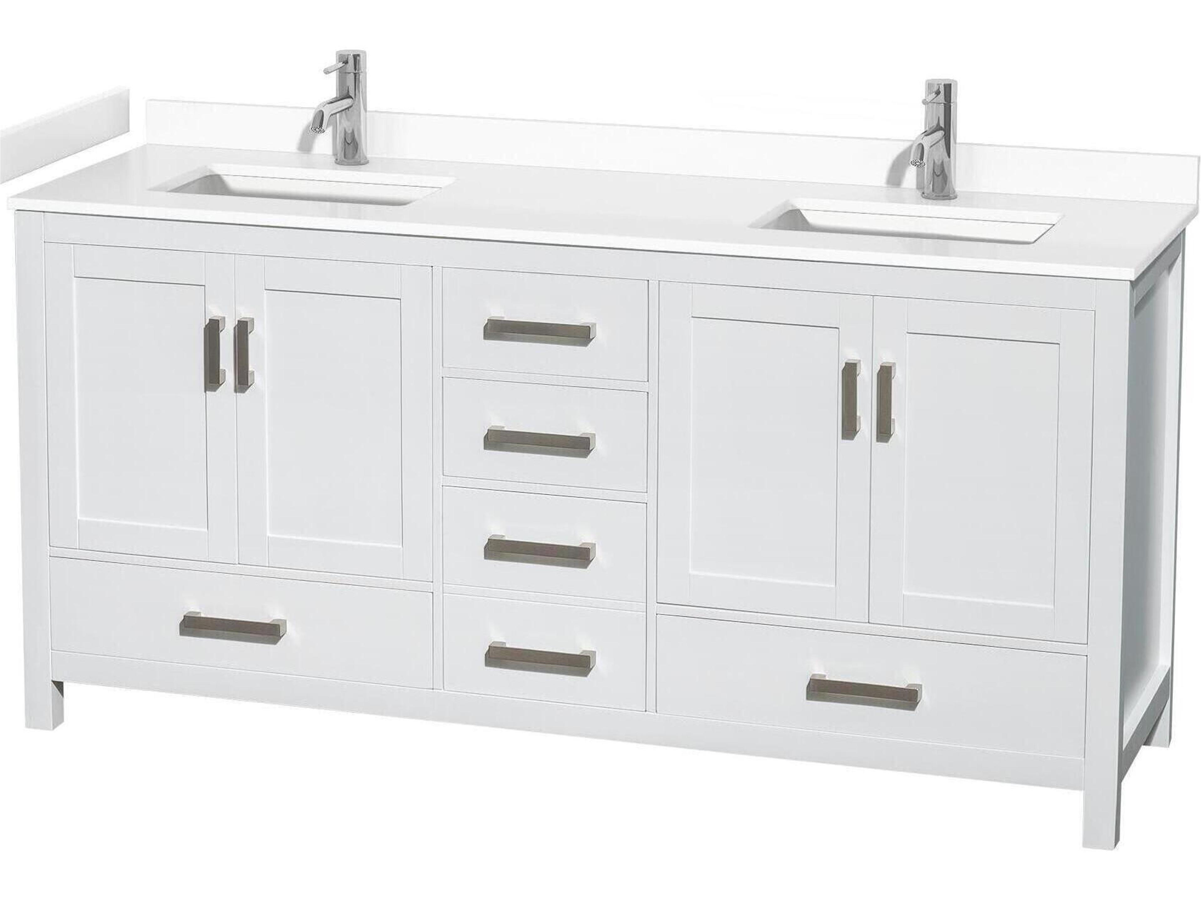 Wyndham Collection Sheffield 72" White Vanity