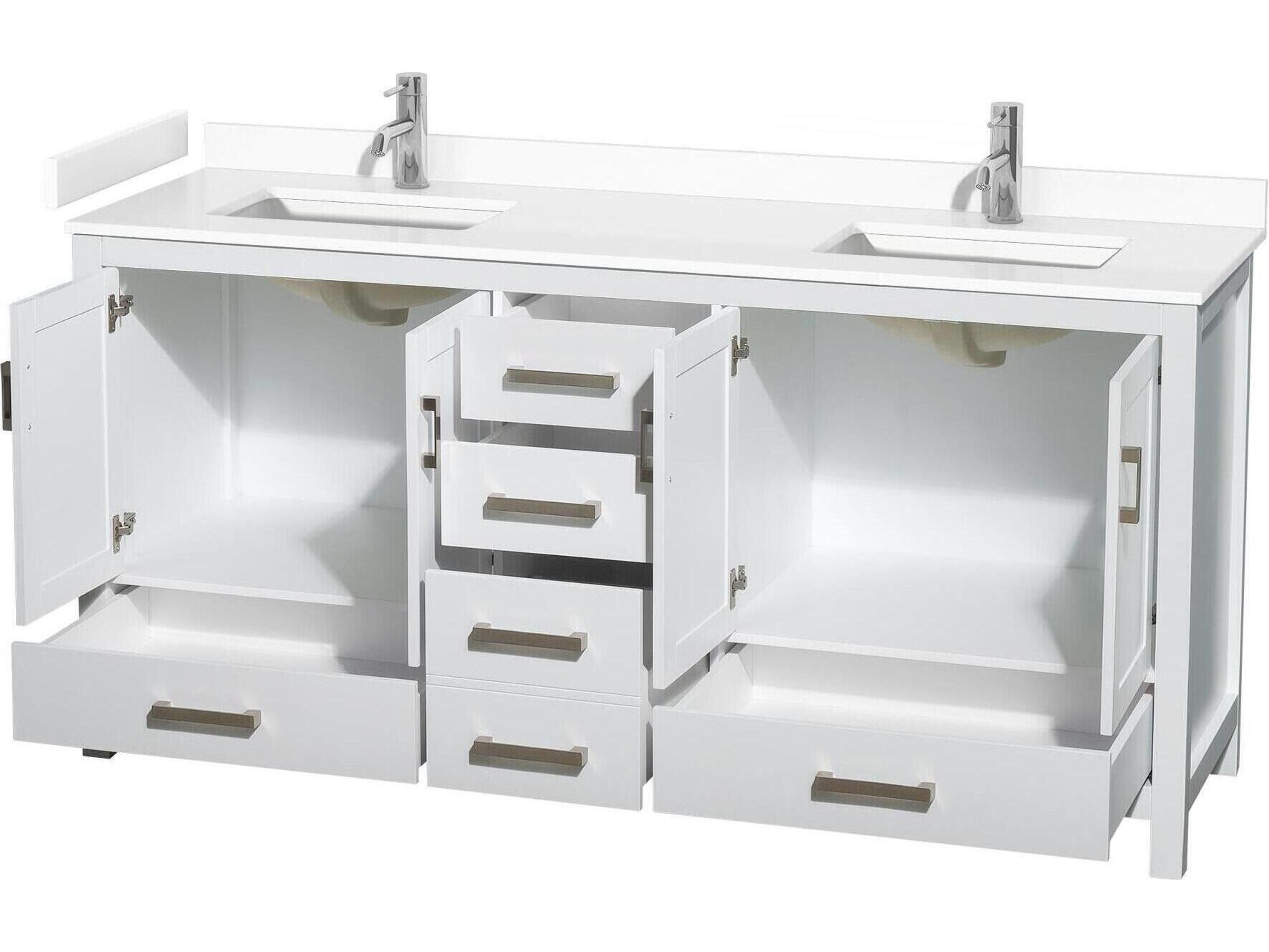 Wyndham Collection Sheffield 72" White Vanity