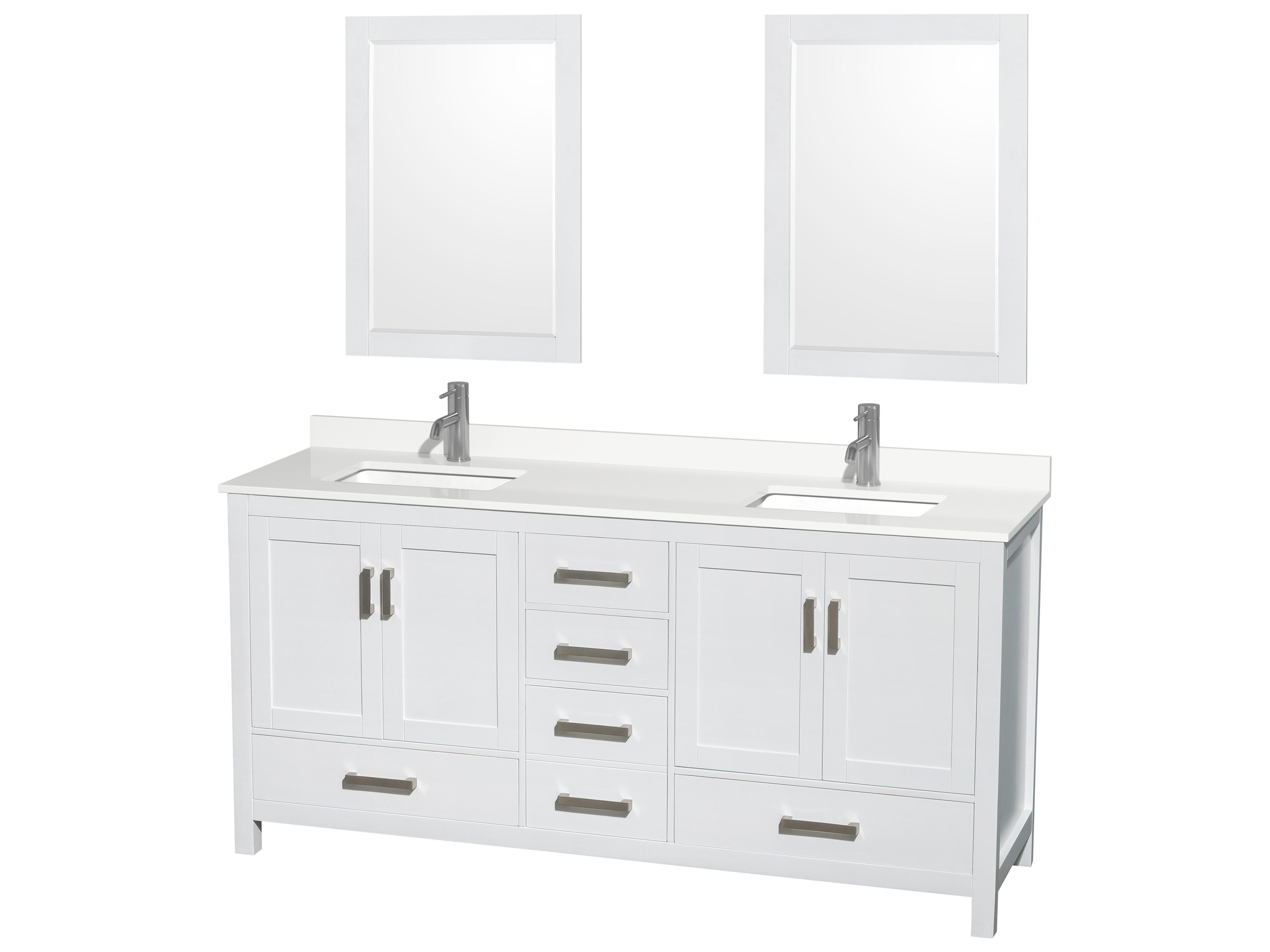 Wyndham Collection Sheffield 72" White Vanity