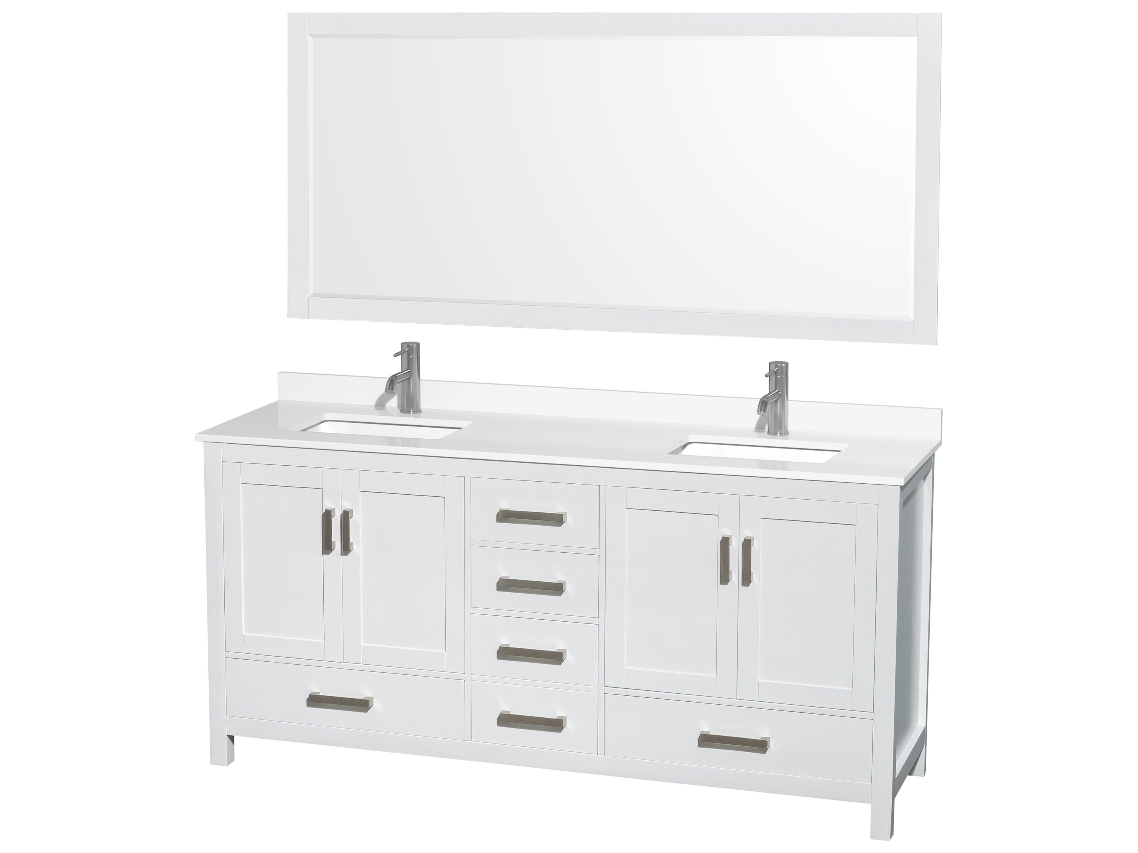 Wyndham Collection Sheffield 72" White Vanity