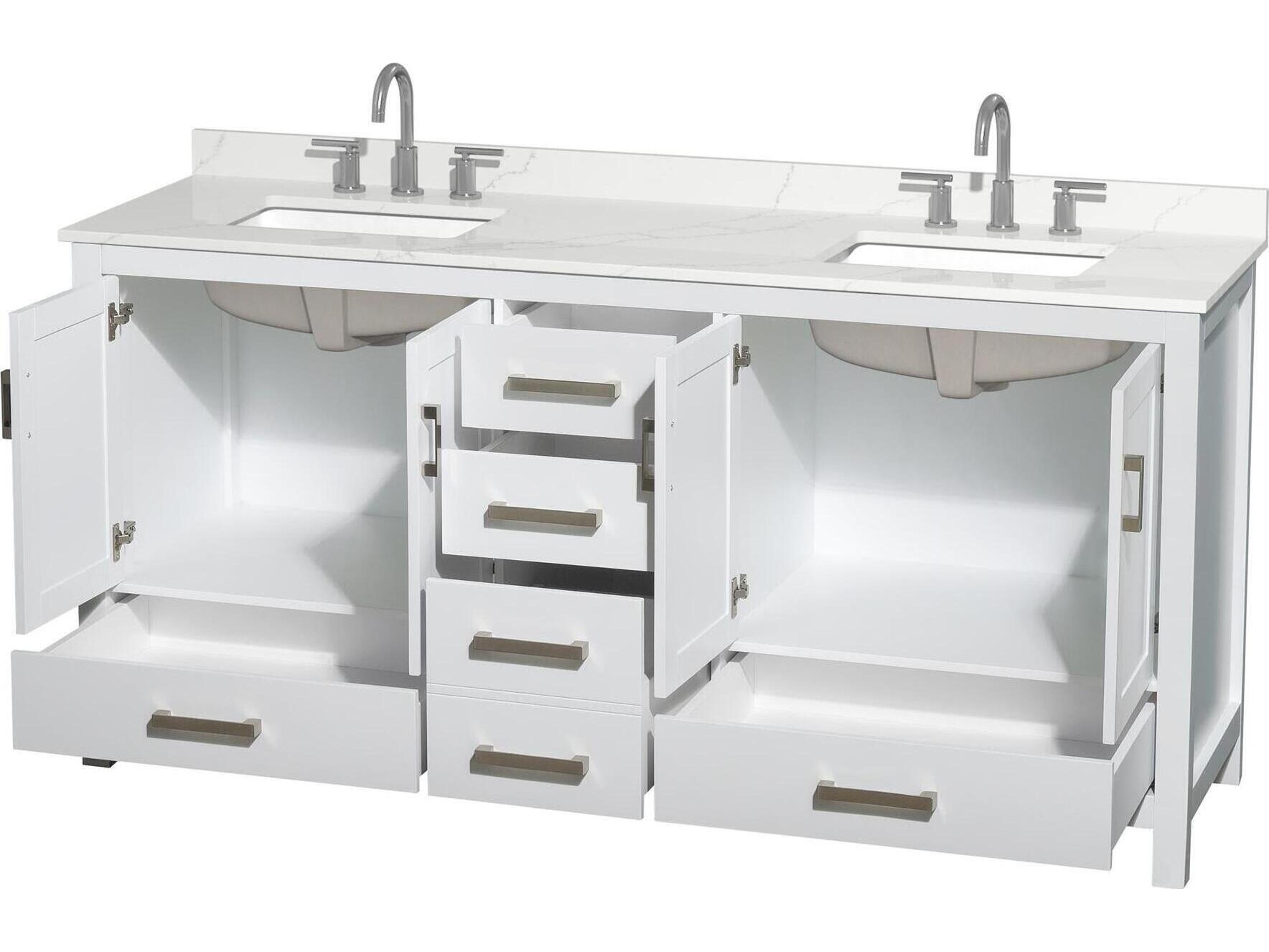 Wyndham Collection Sheffield 72" White Vanity