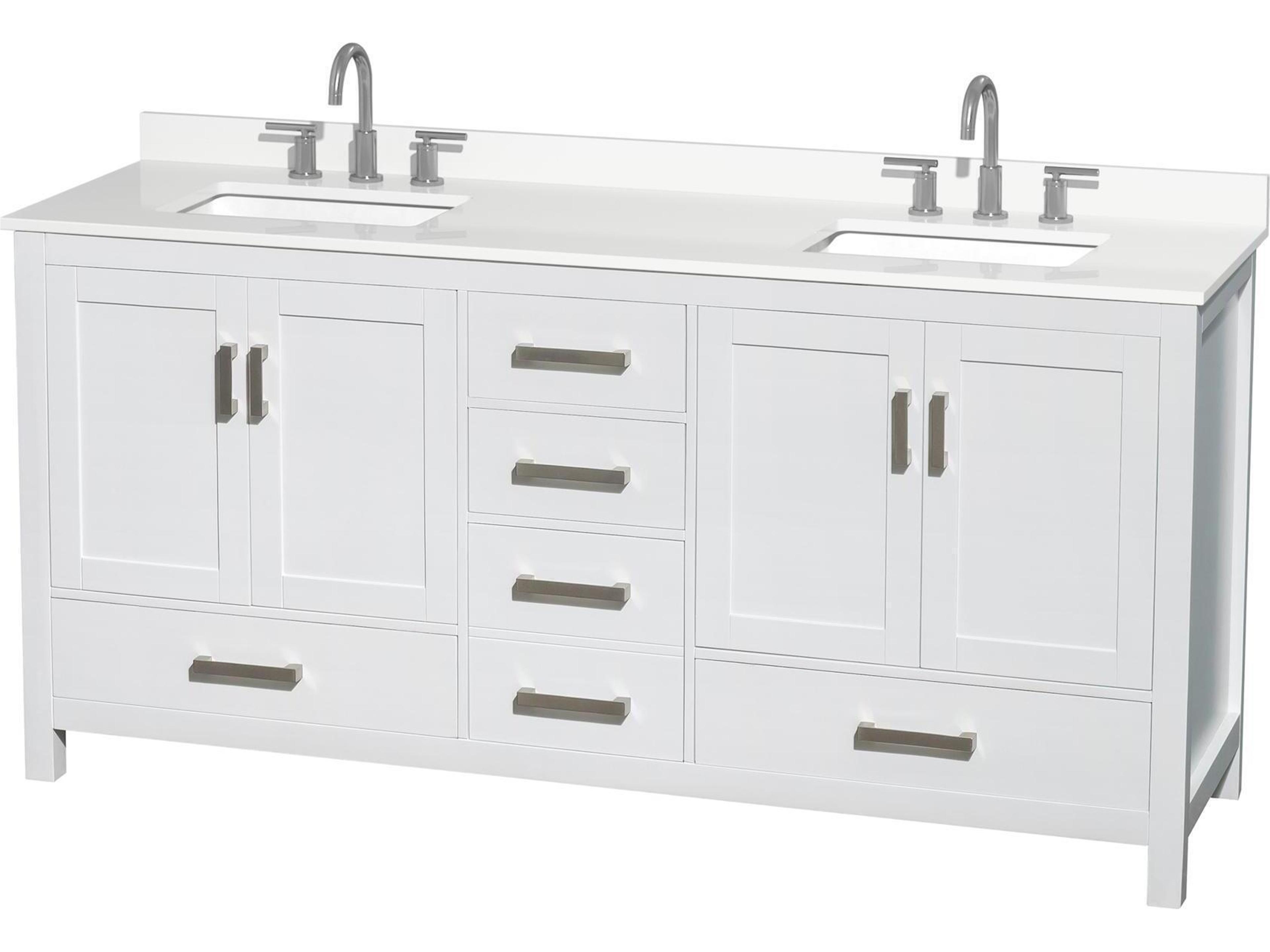 Wyndham Collection Sheffield 72" White Vanity