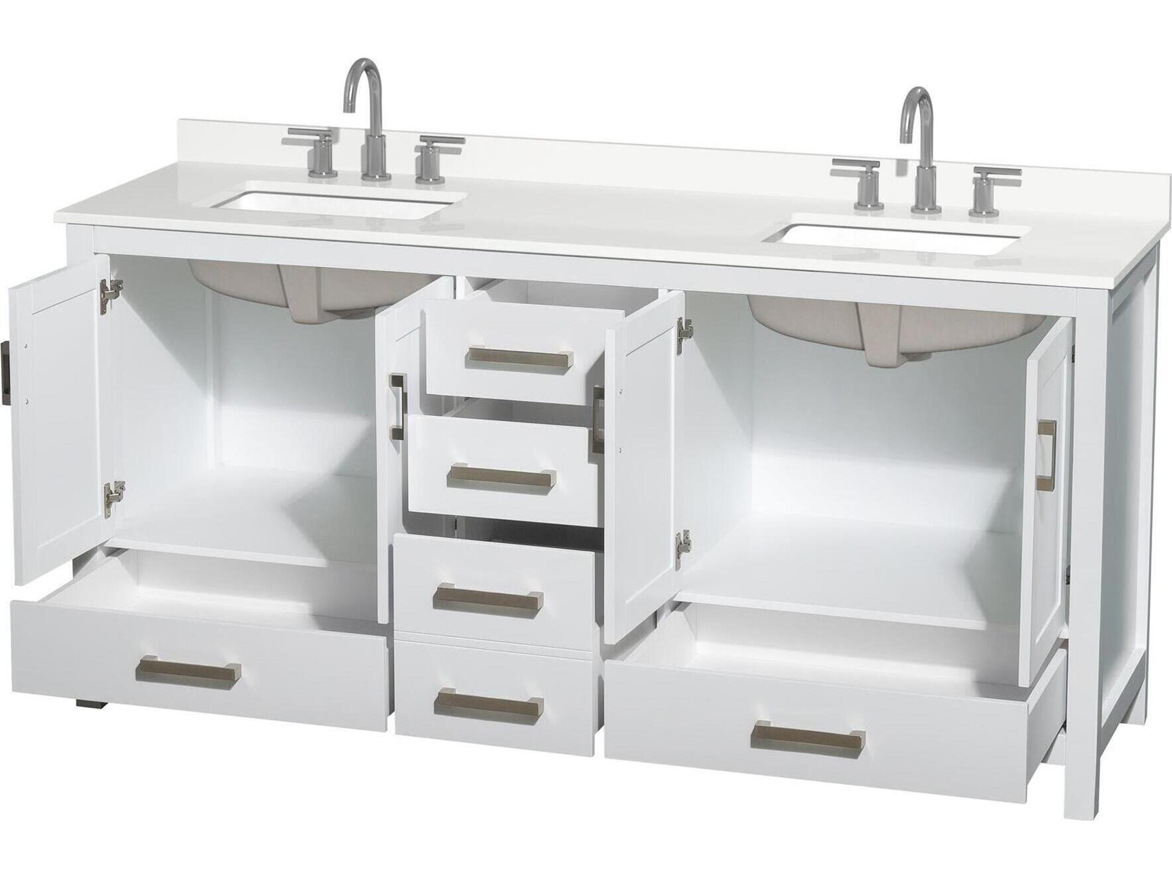 Wyndham Collection Sheffield 72" White Vanity