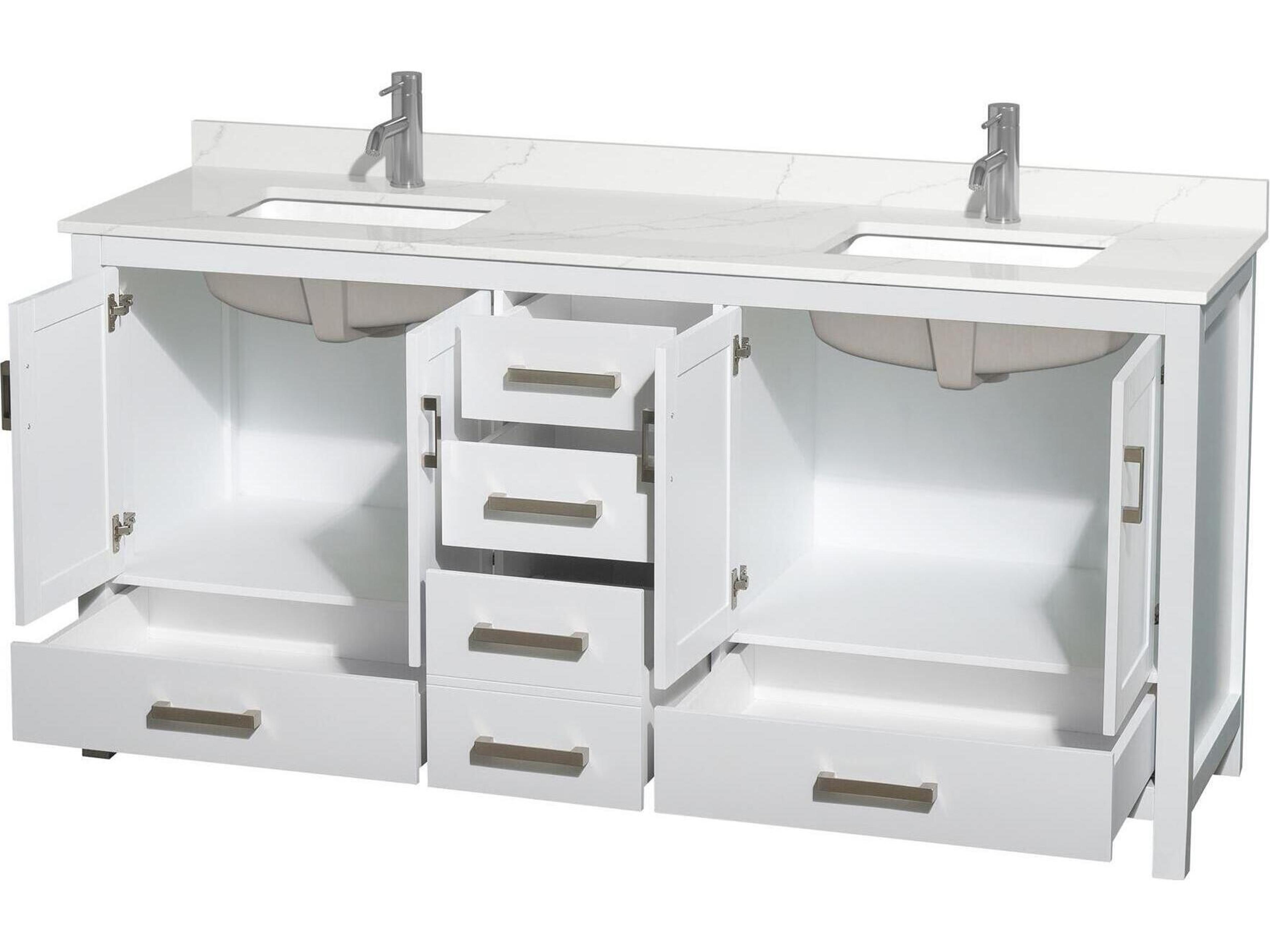 Wyndham Collection Sheffield 72" White Vanity with 24" Mirror