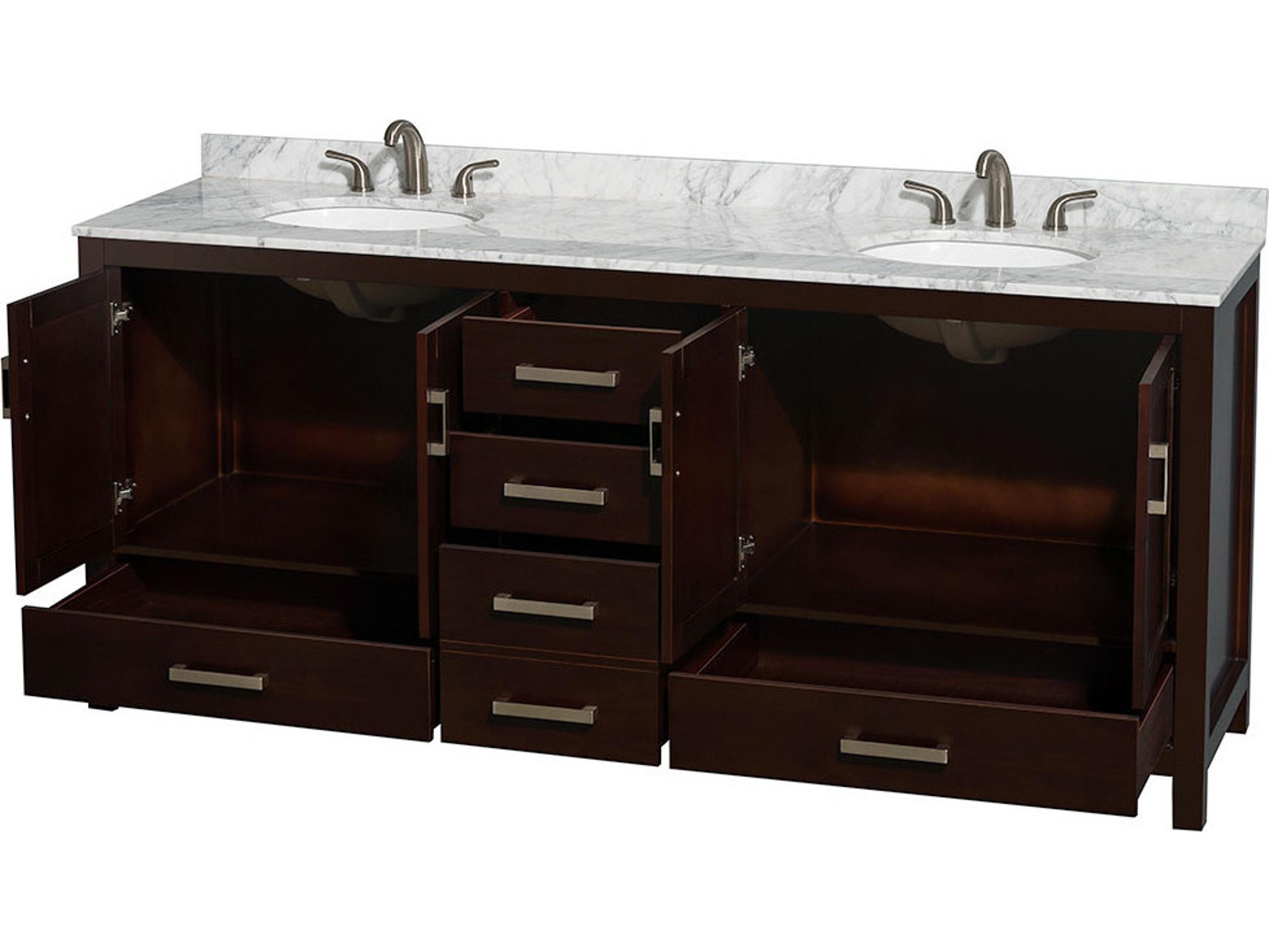 Wyndham Collection Sheffield 80" Espresso Vanity