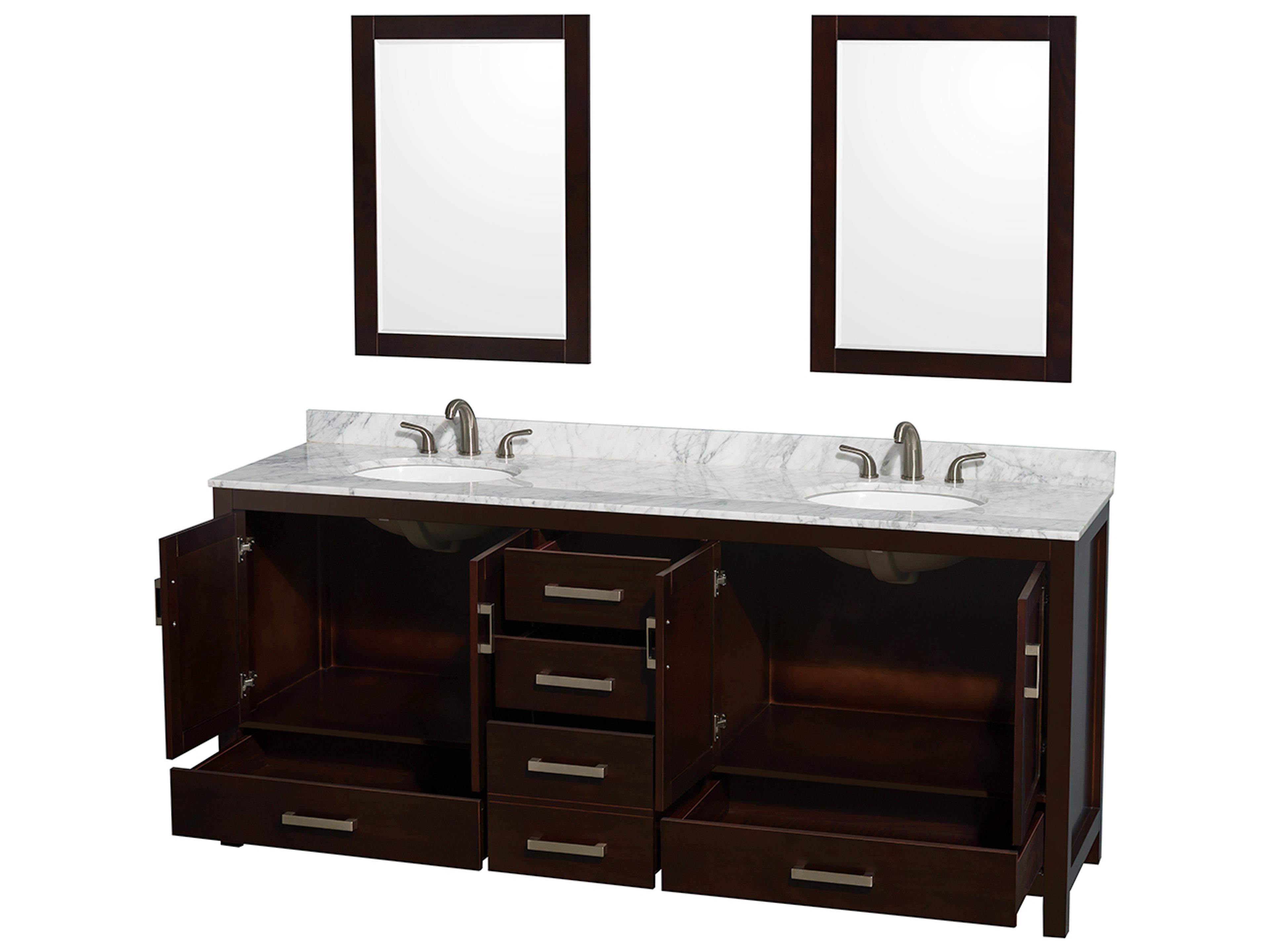 Wyndham Collection Sheffield 80" Espresso Vanity