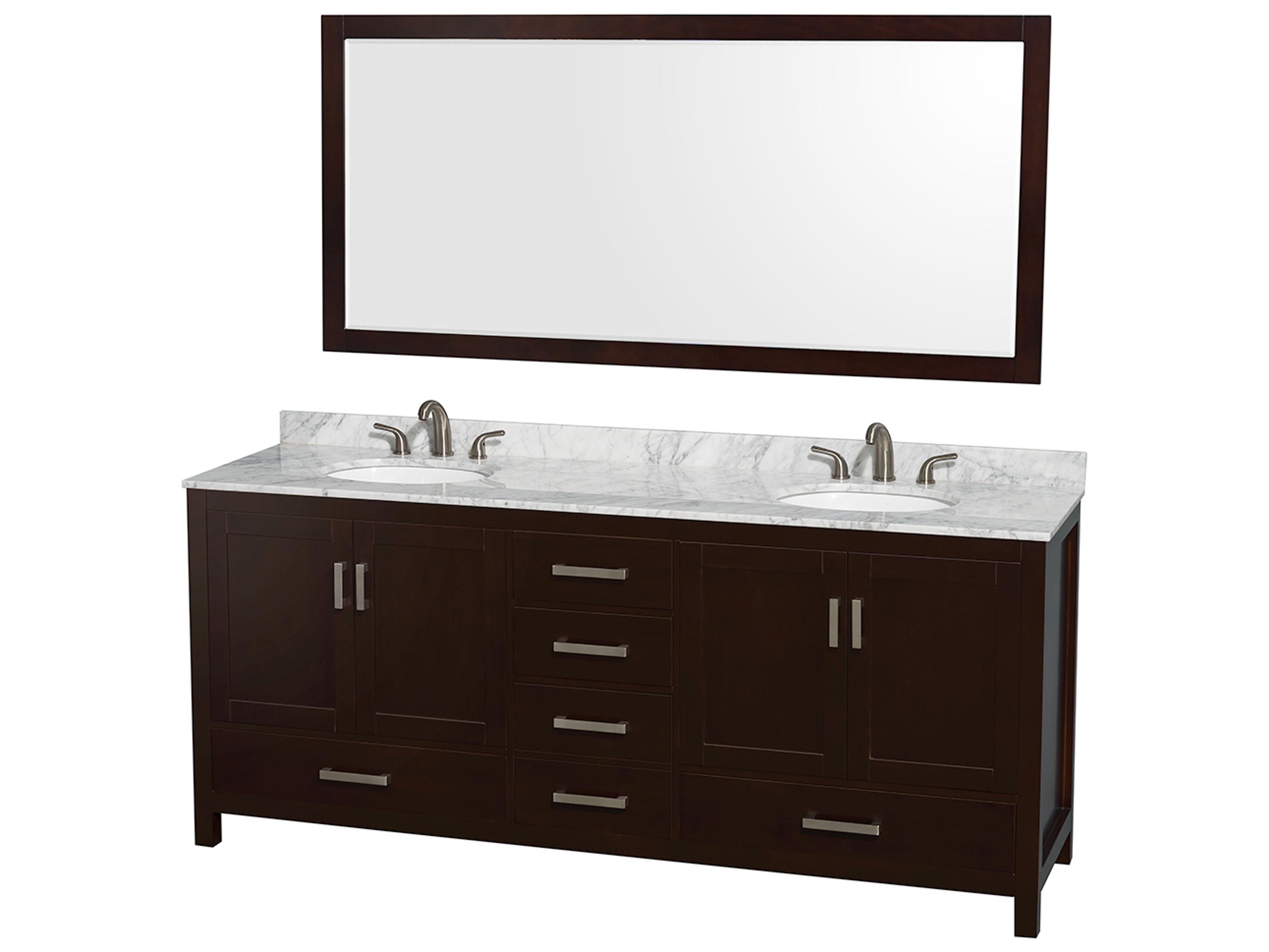 Wyndham Collection Sheffield 80" Espresso Vanity