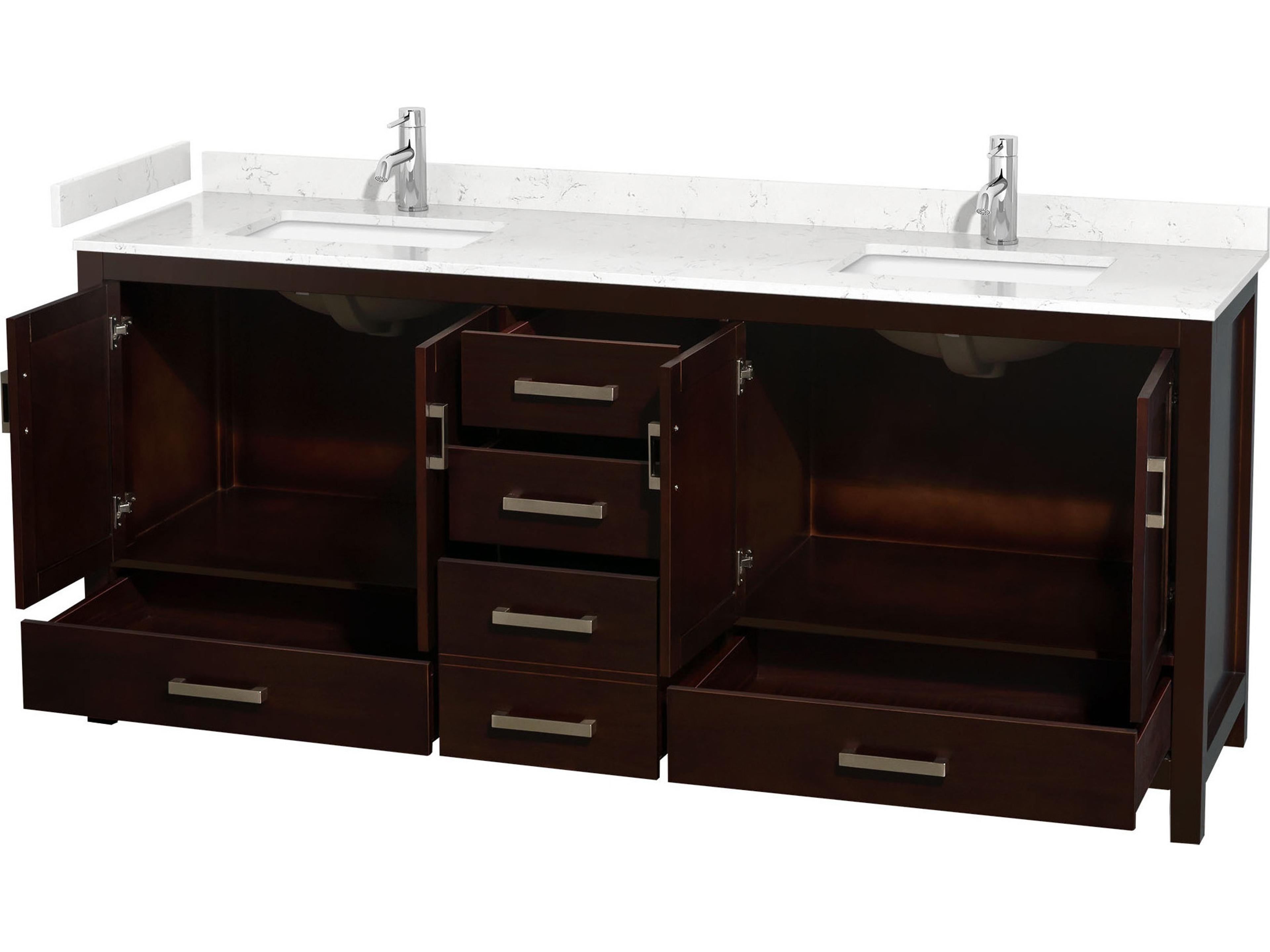 Wyndham Collection Sheffield 80" Espresso Vanity