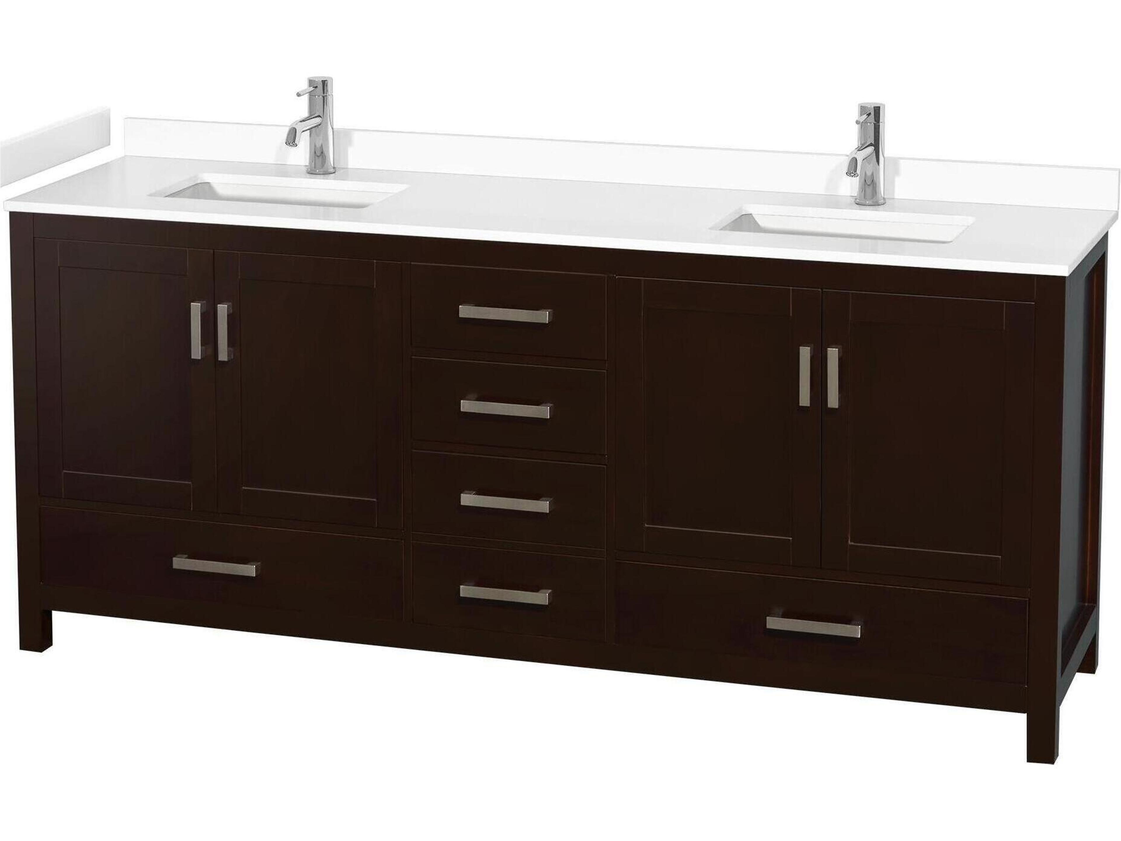 Wyndham Collection Sheffield 80" Espresso Vanity