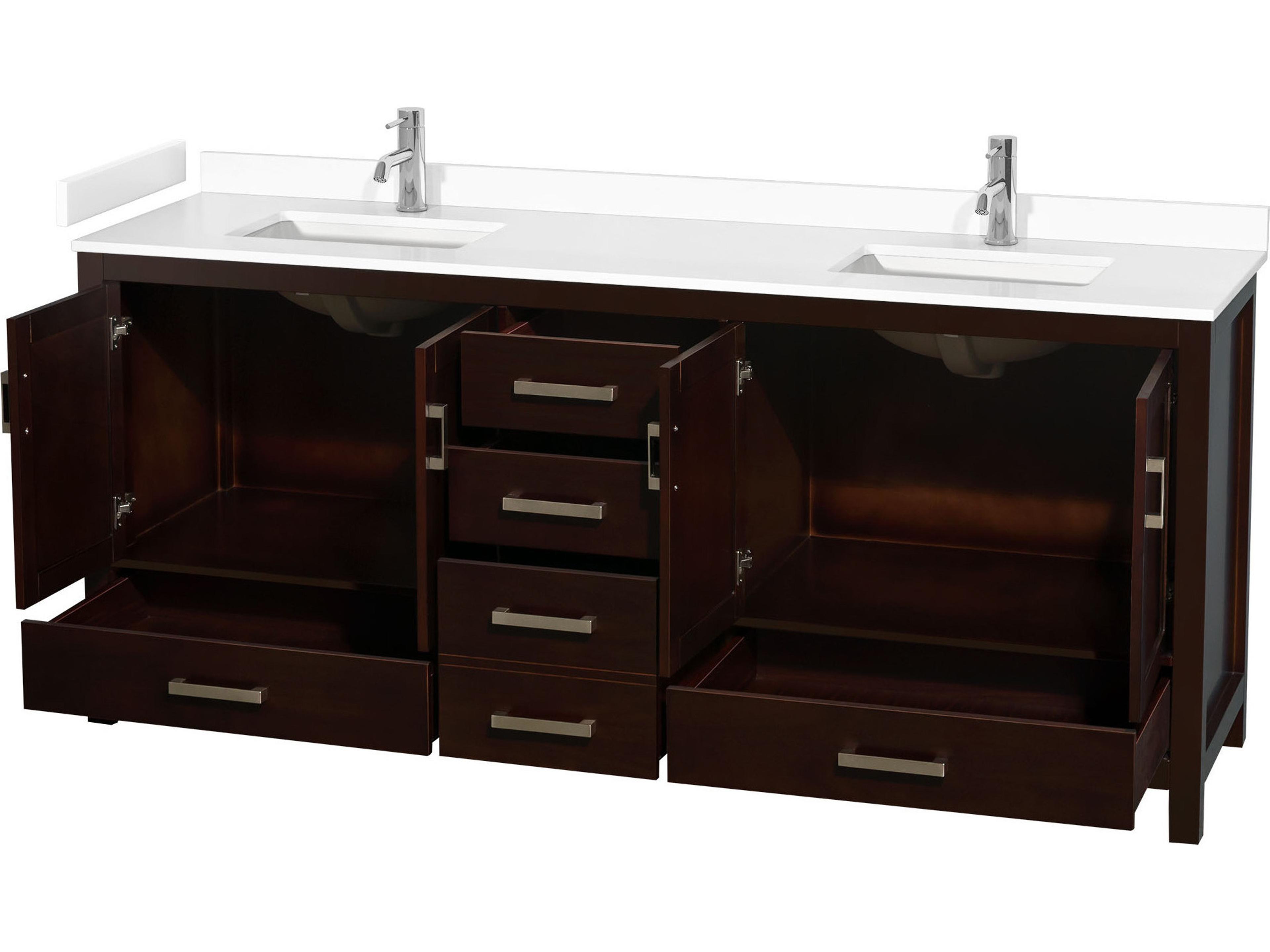 Wyndham Collection Sheffield 80" Espresso Vanity