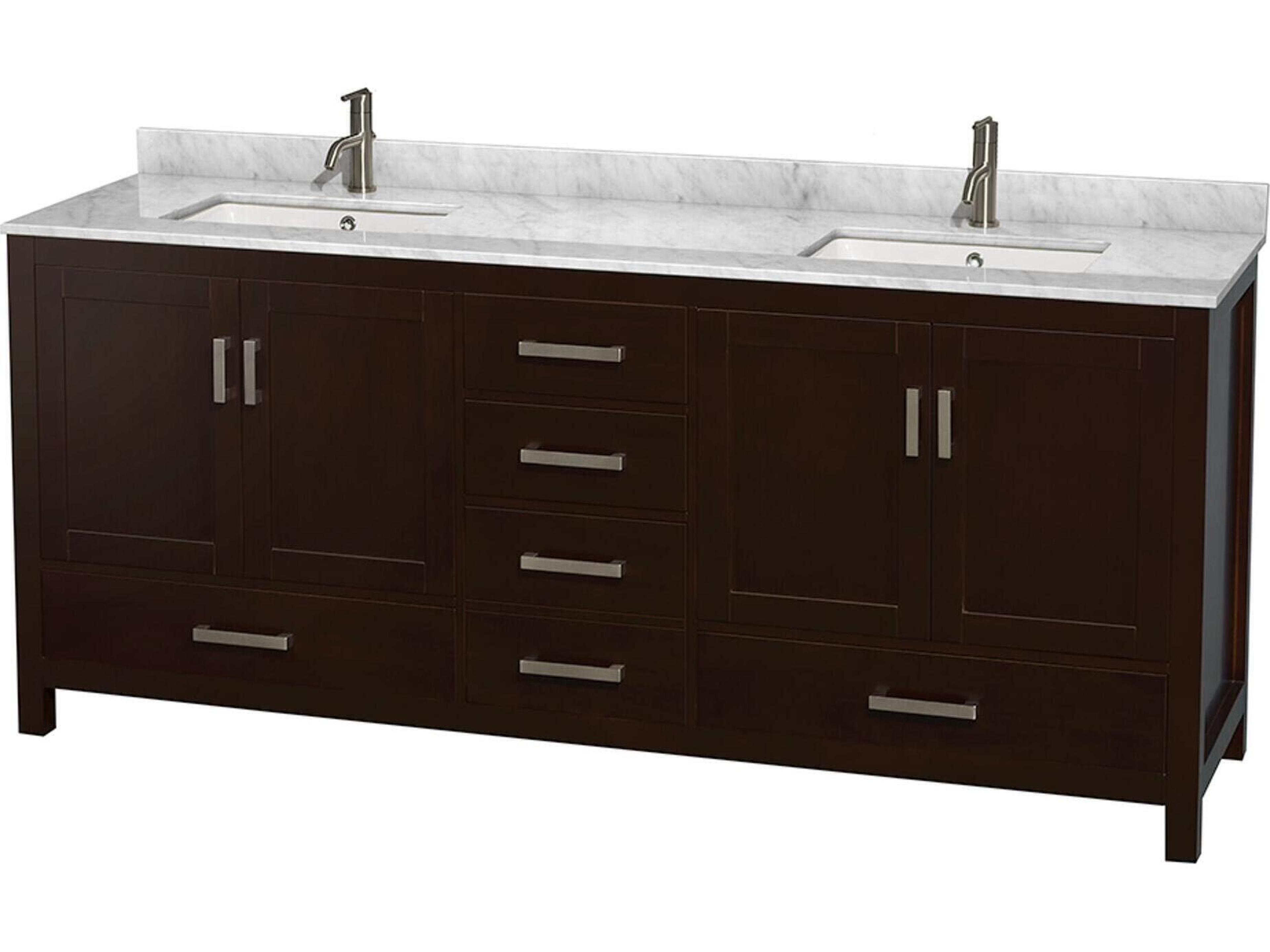 Wyndham Collection Sheffield 80" Espresso Vanity