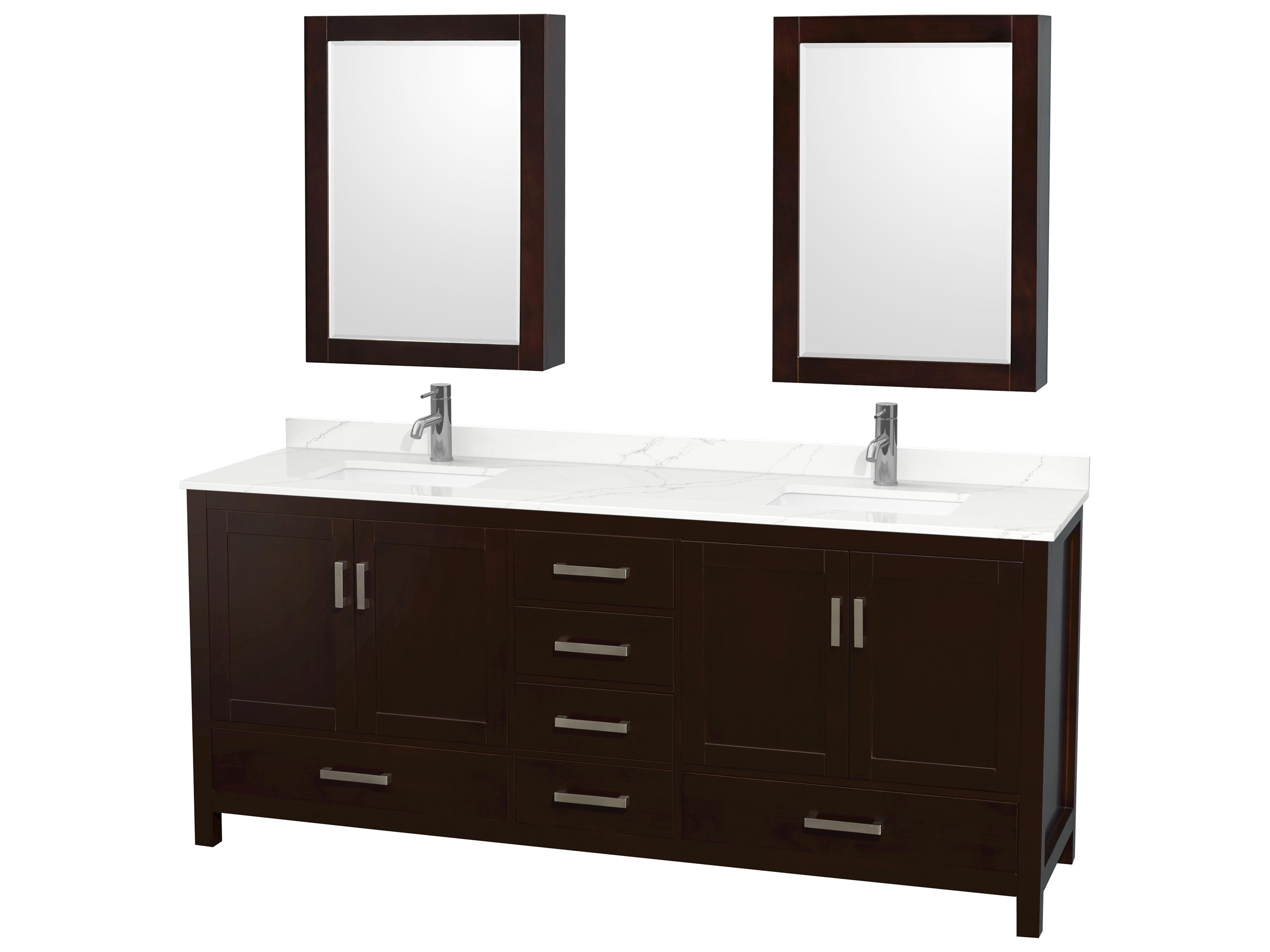 Sheffield 80" Espresso Vanity with Medicine Cabinet