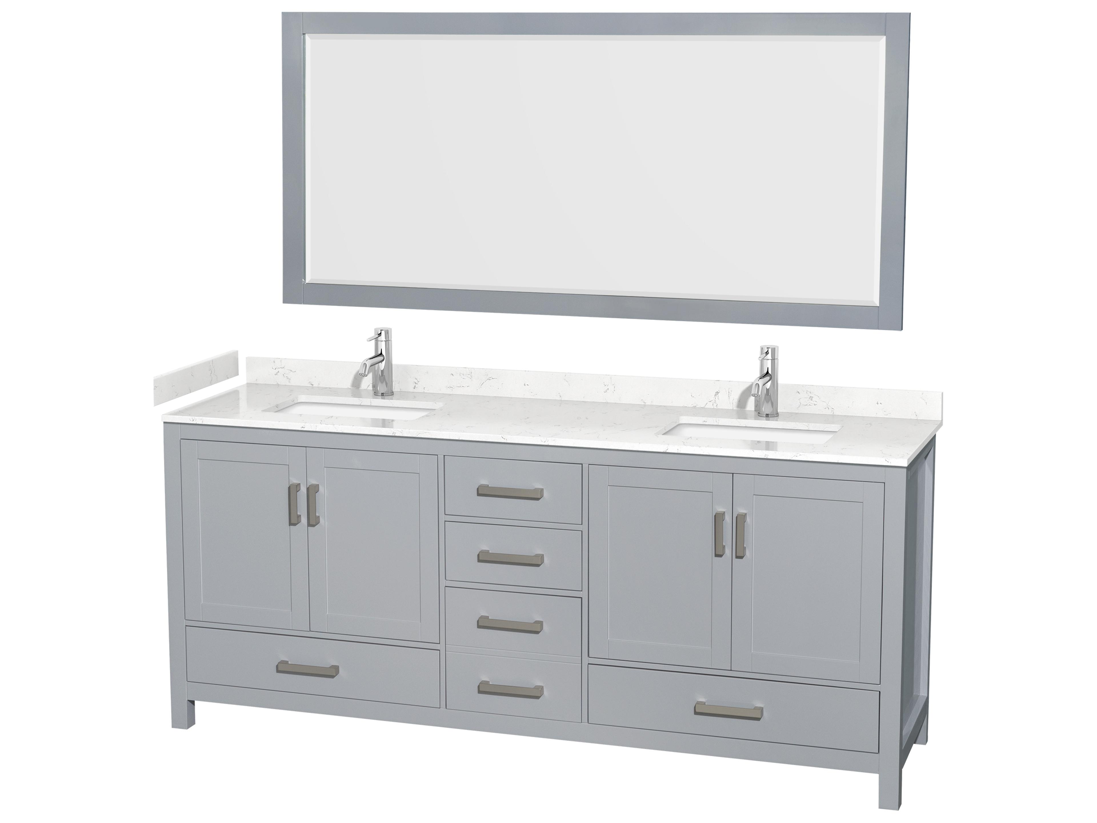 Sheffield 80" Gray Vanity with 70" Mirror