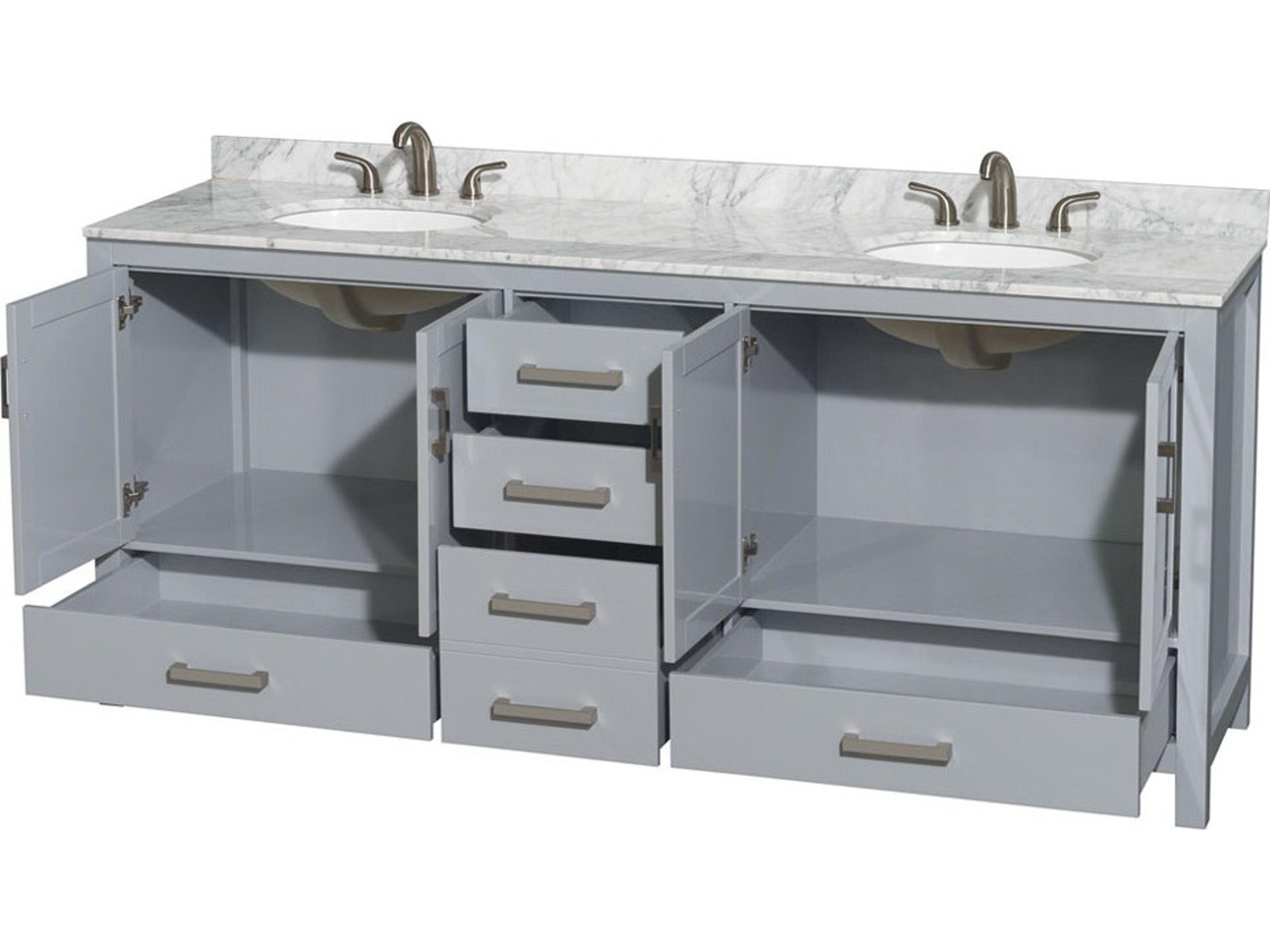 Wyndham Collection Sheffield 80" Gray Vanity