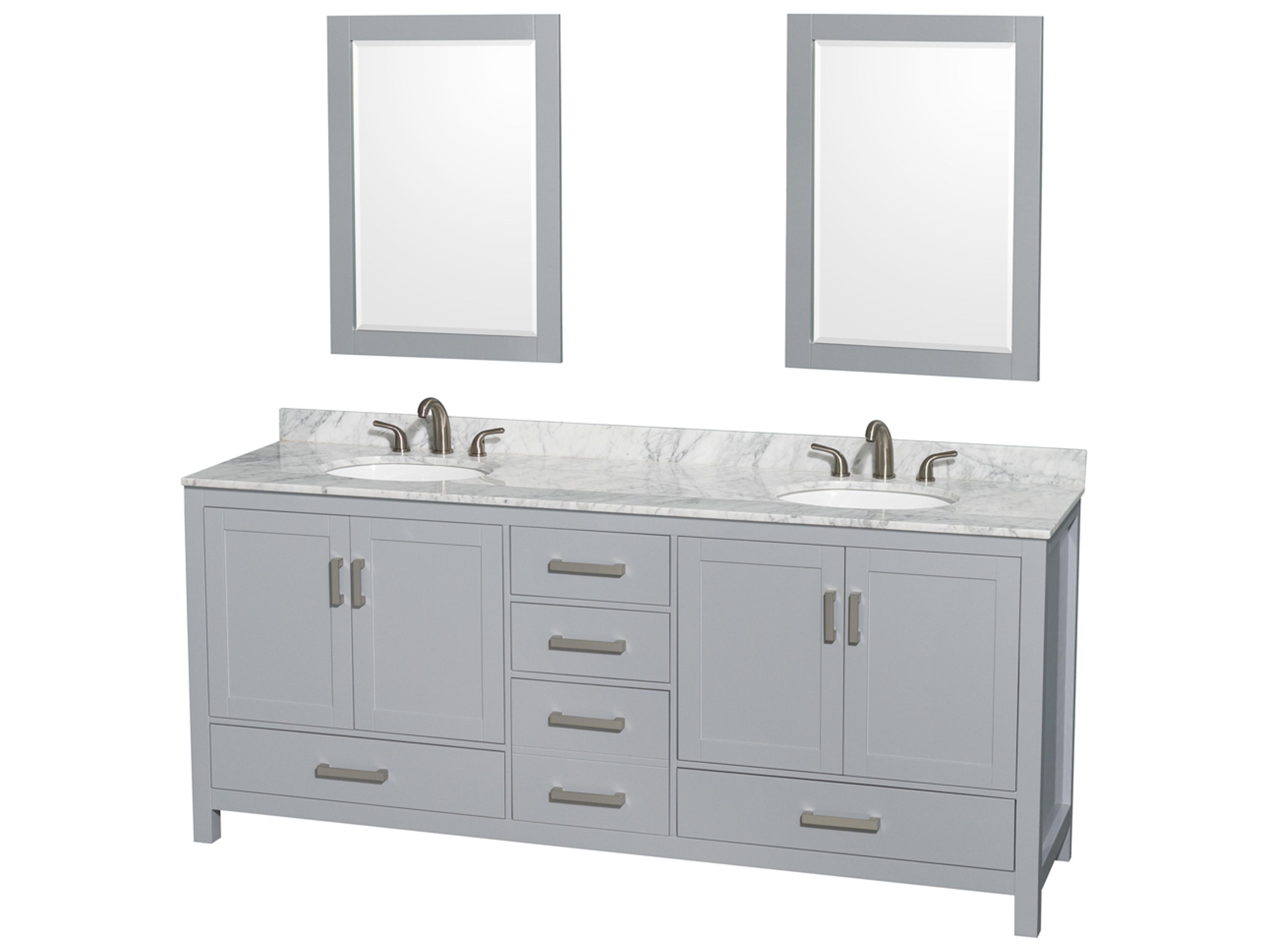 Wyndham Collection Sheffield 80" Gray Vanity