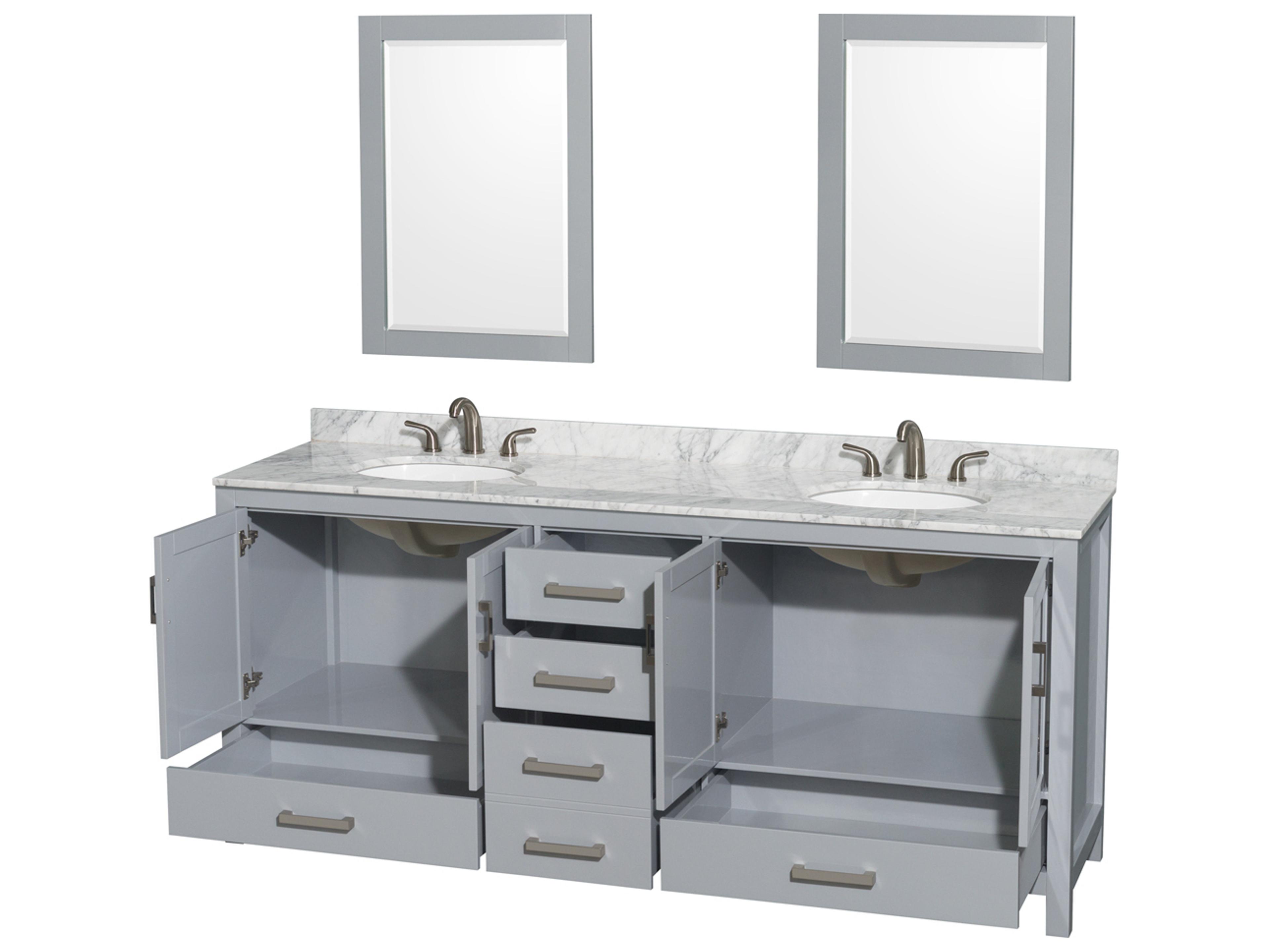 Wyndham Collection Sheffield 80" Gray Vanity