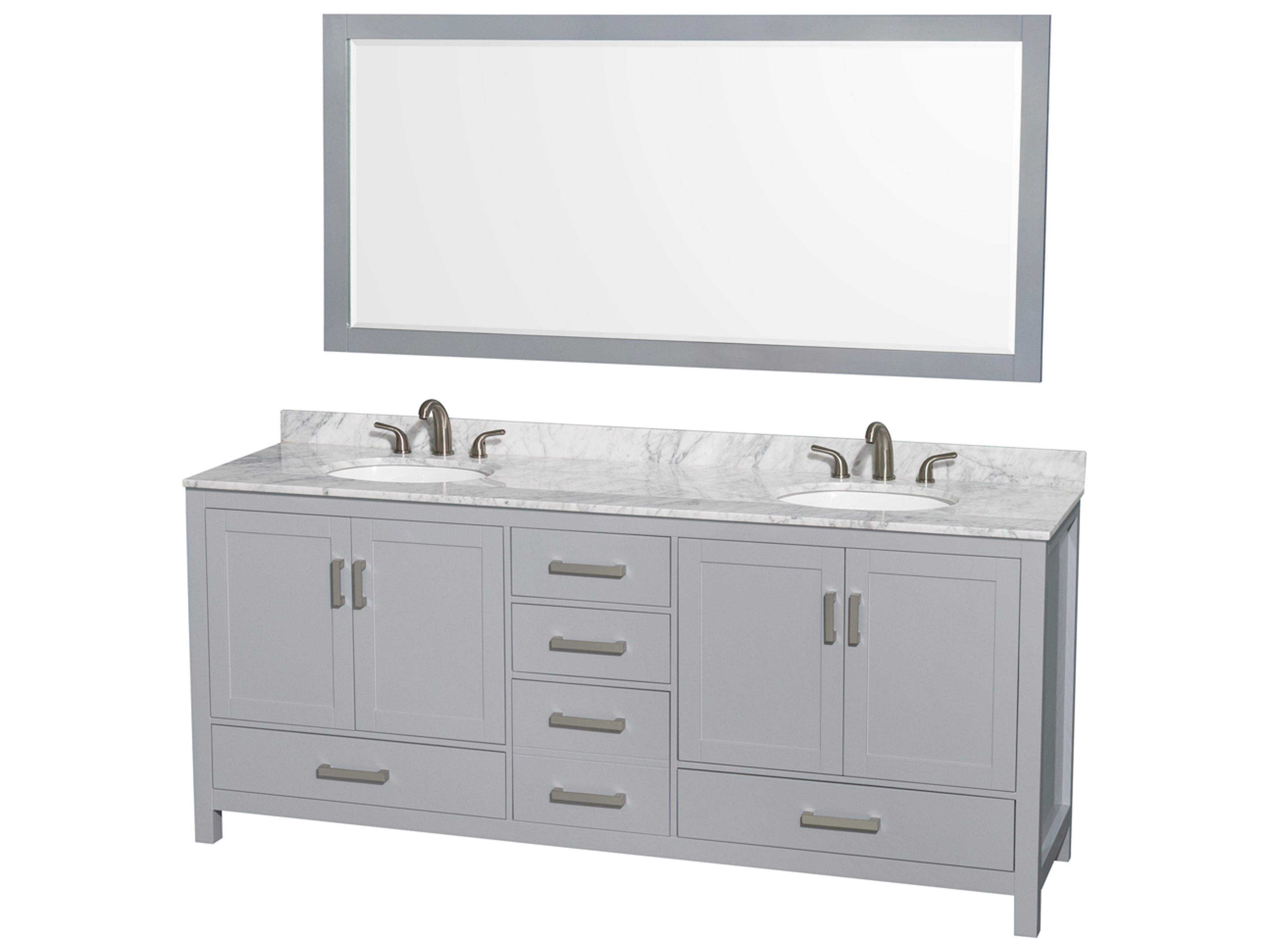 Wyndham Collection Sheffield 80" Gray Vanity