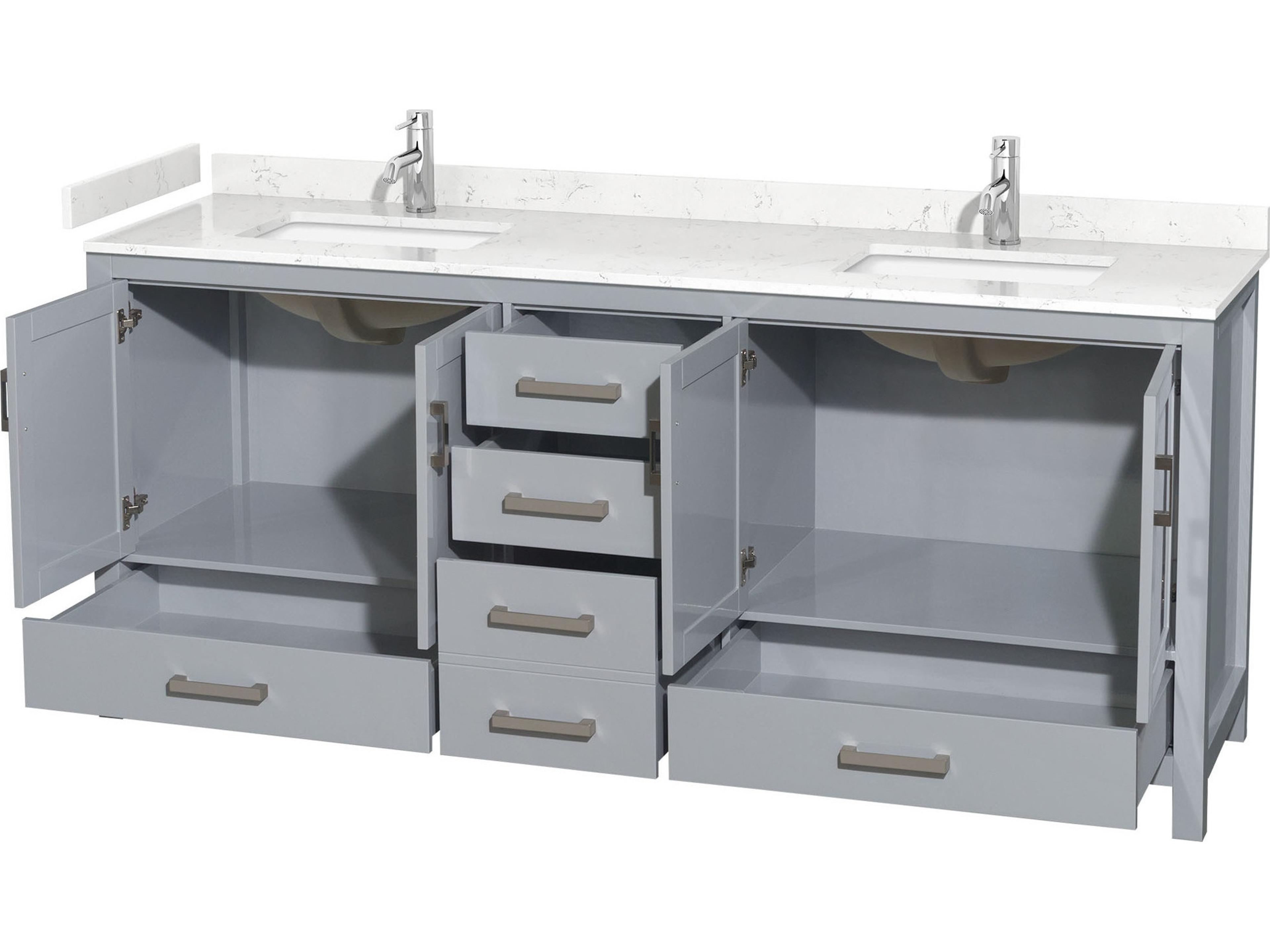 Wyndham Collection Sheffield 80" Gray Vanity