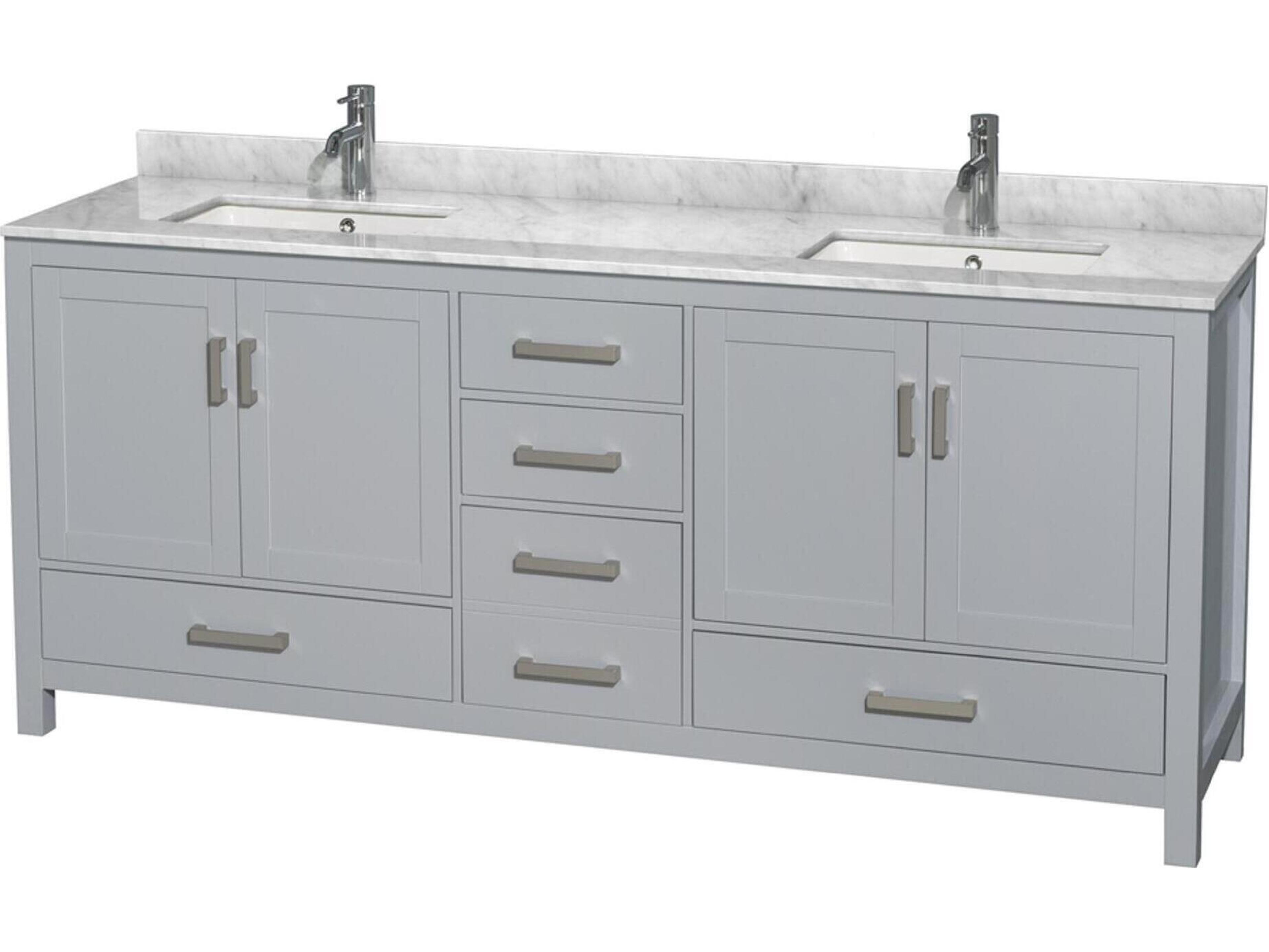 Wyndham Collection Sheffield 80" Gray Vanity