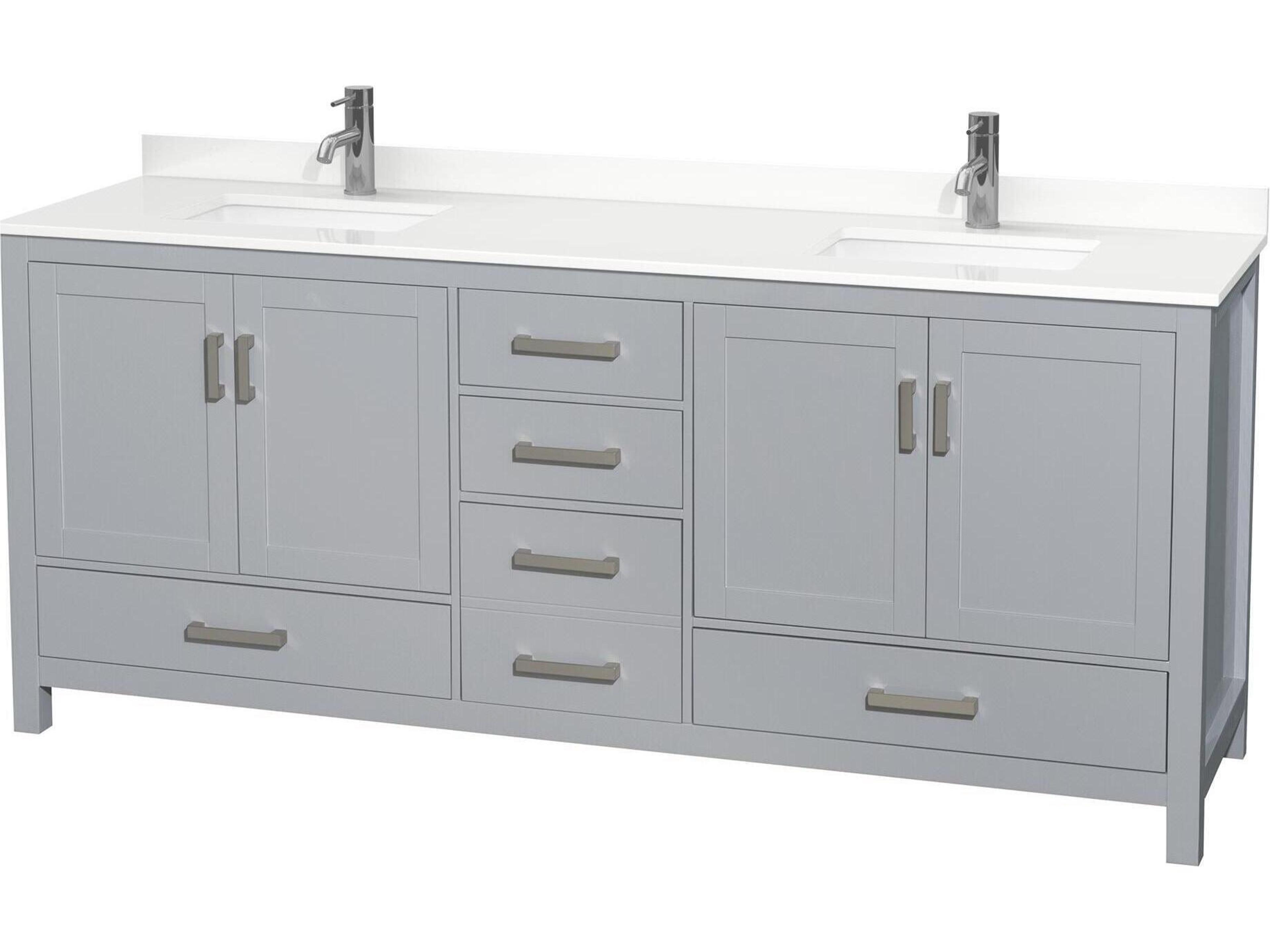 Wyndham Collection Sheffield 80" Gray Vanity