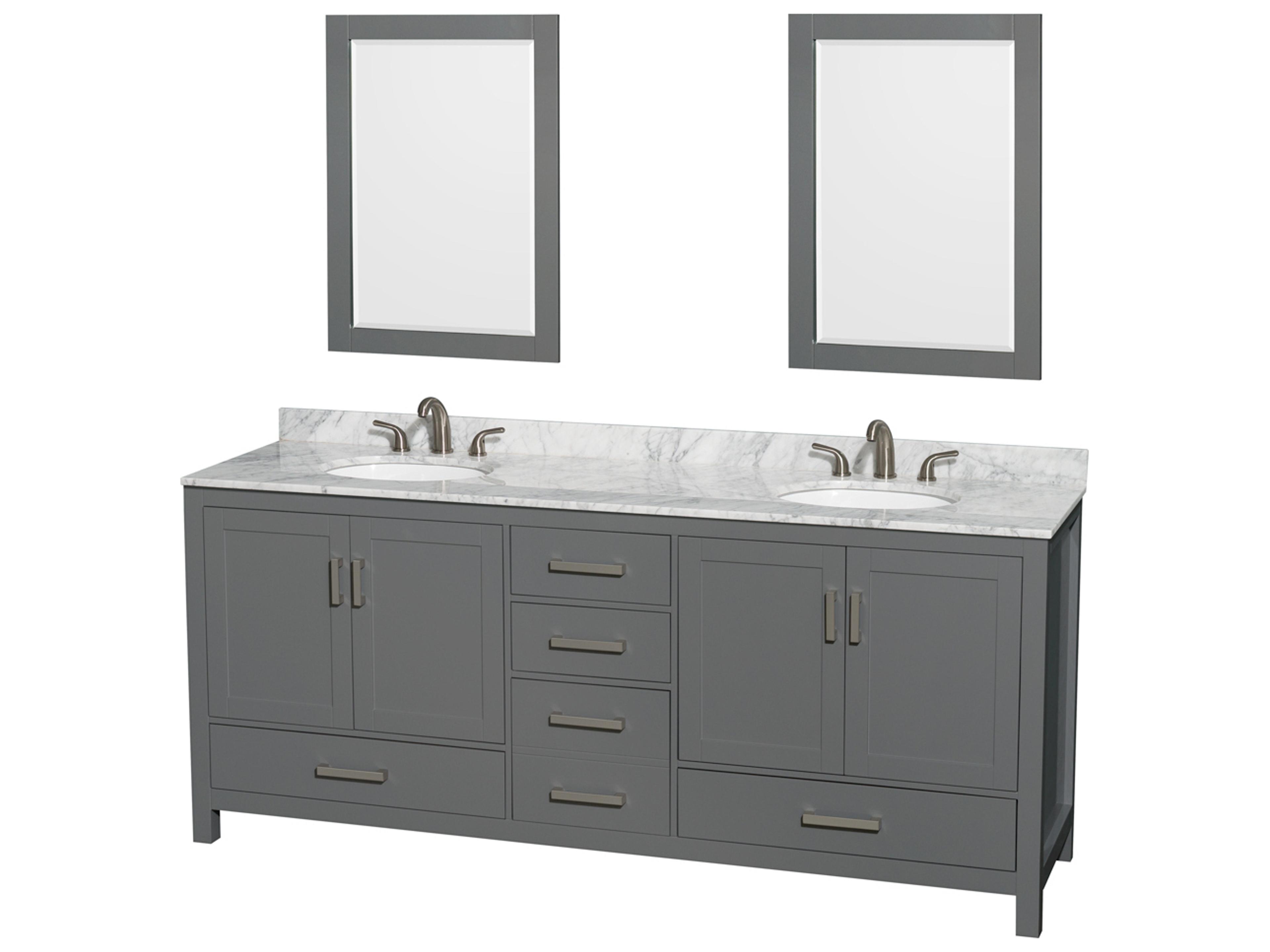 Wyndham Collection Sheffield 80" Dark Gray Vanity