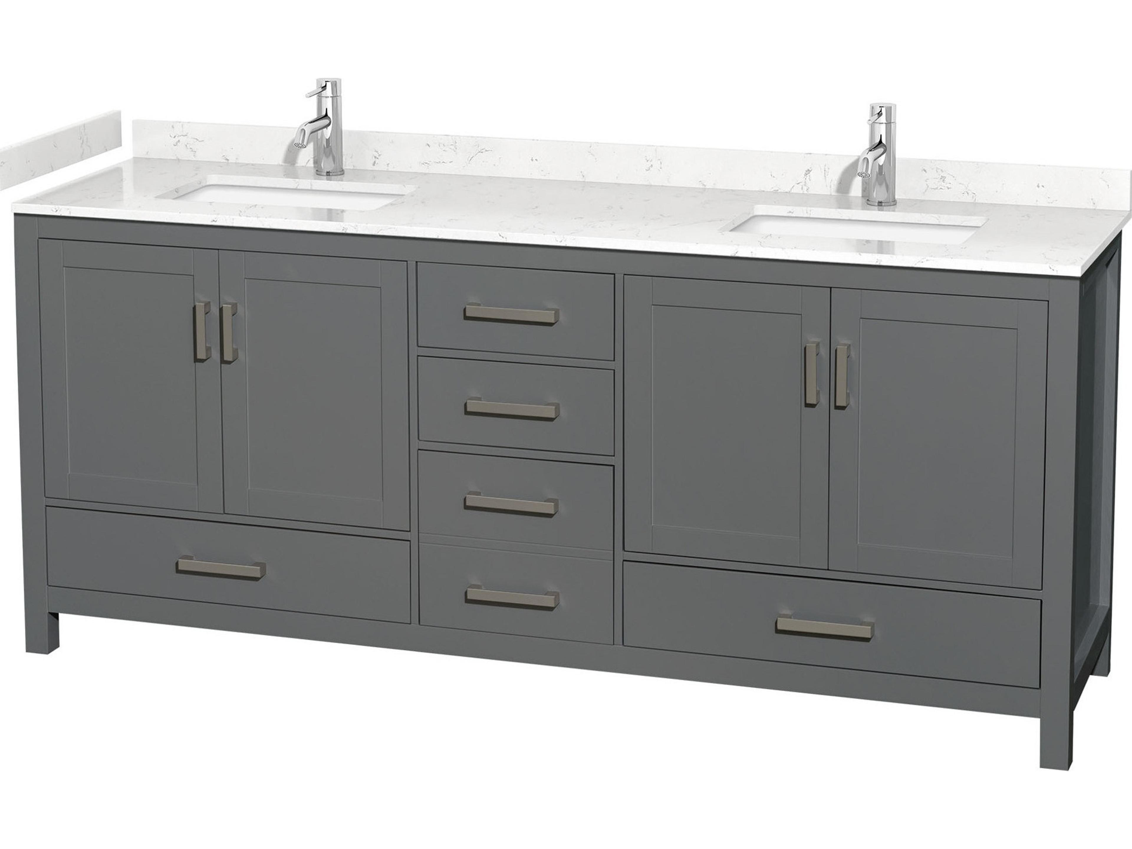 Sheffield 80" Dark Gray Vanity
