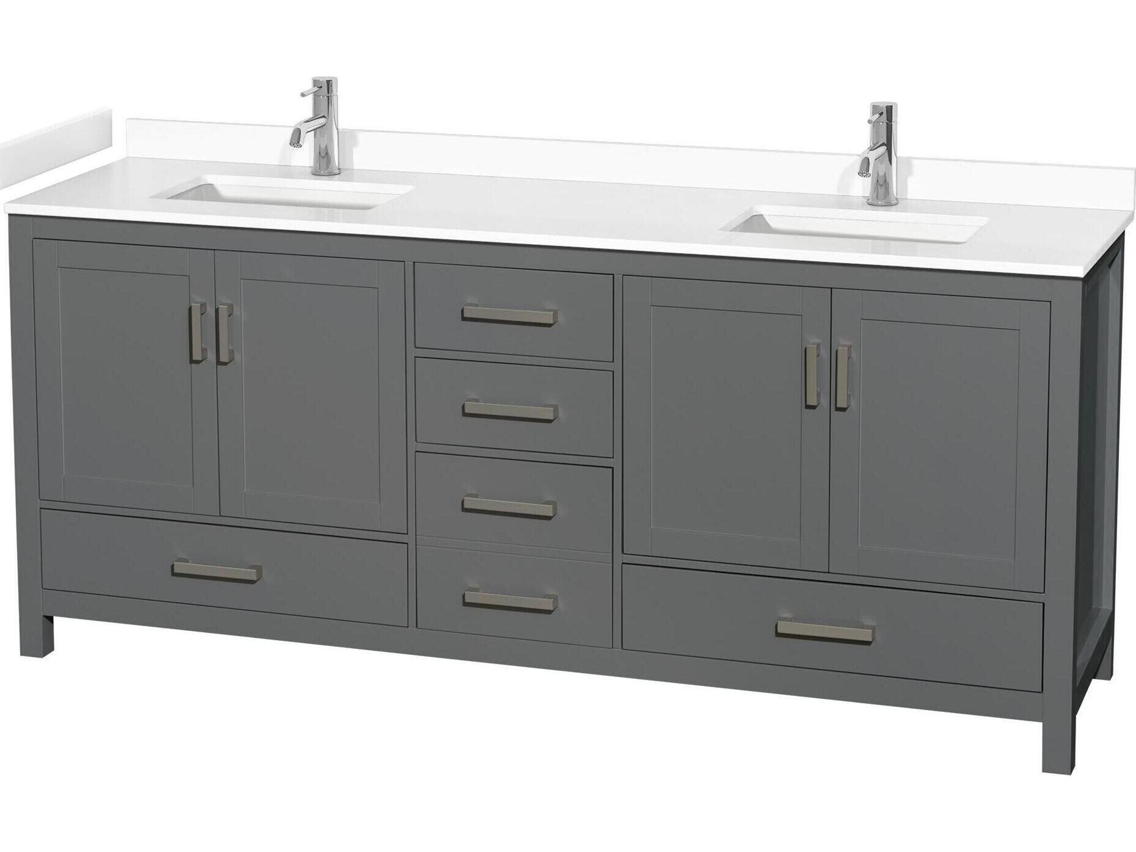 Wyndham Collection Sheffield 80" Dark Gray Vanity