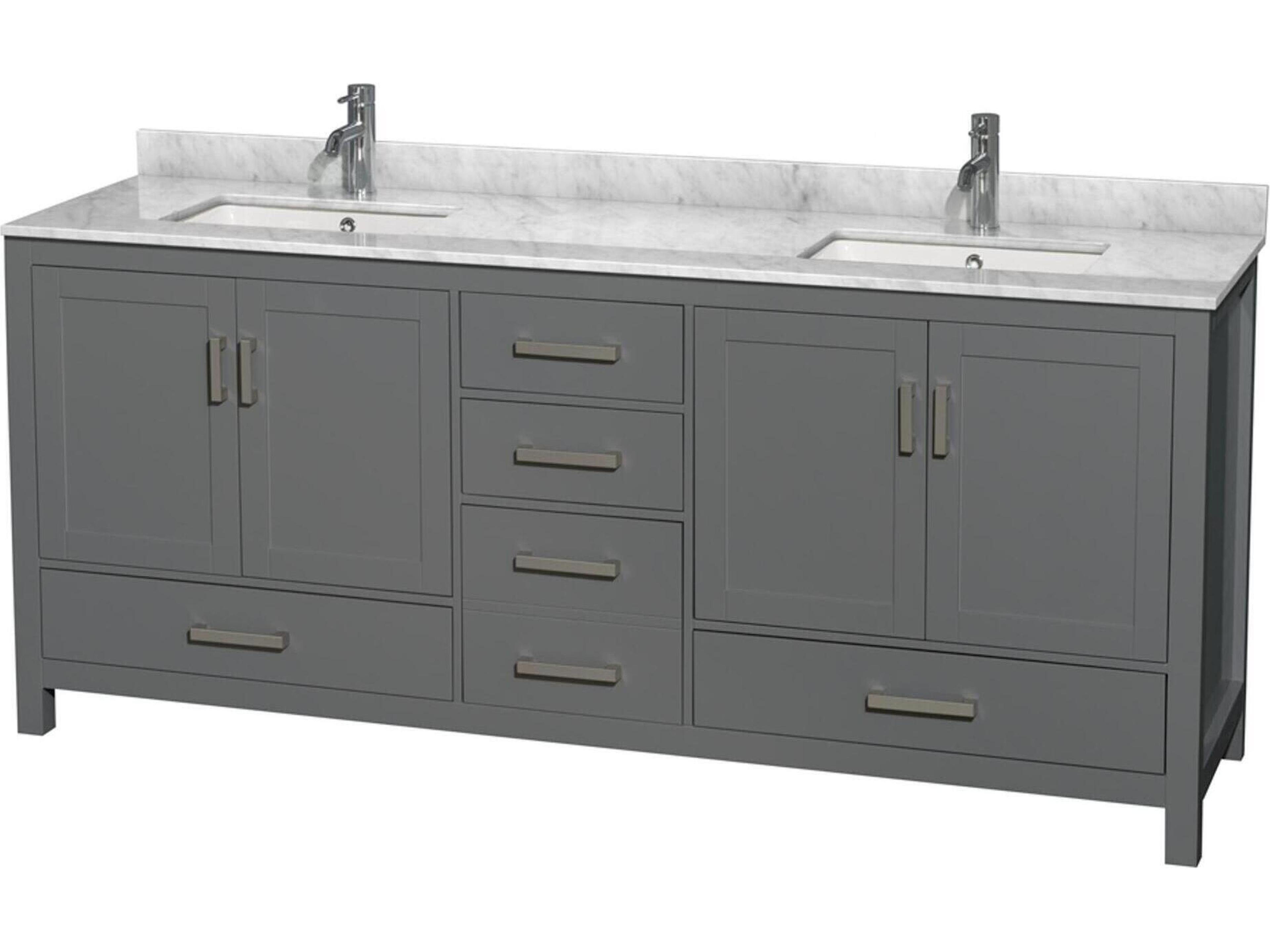 Wyndham Collection Sheffield 80" Dark Gray Vanity