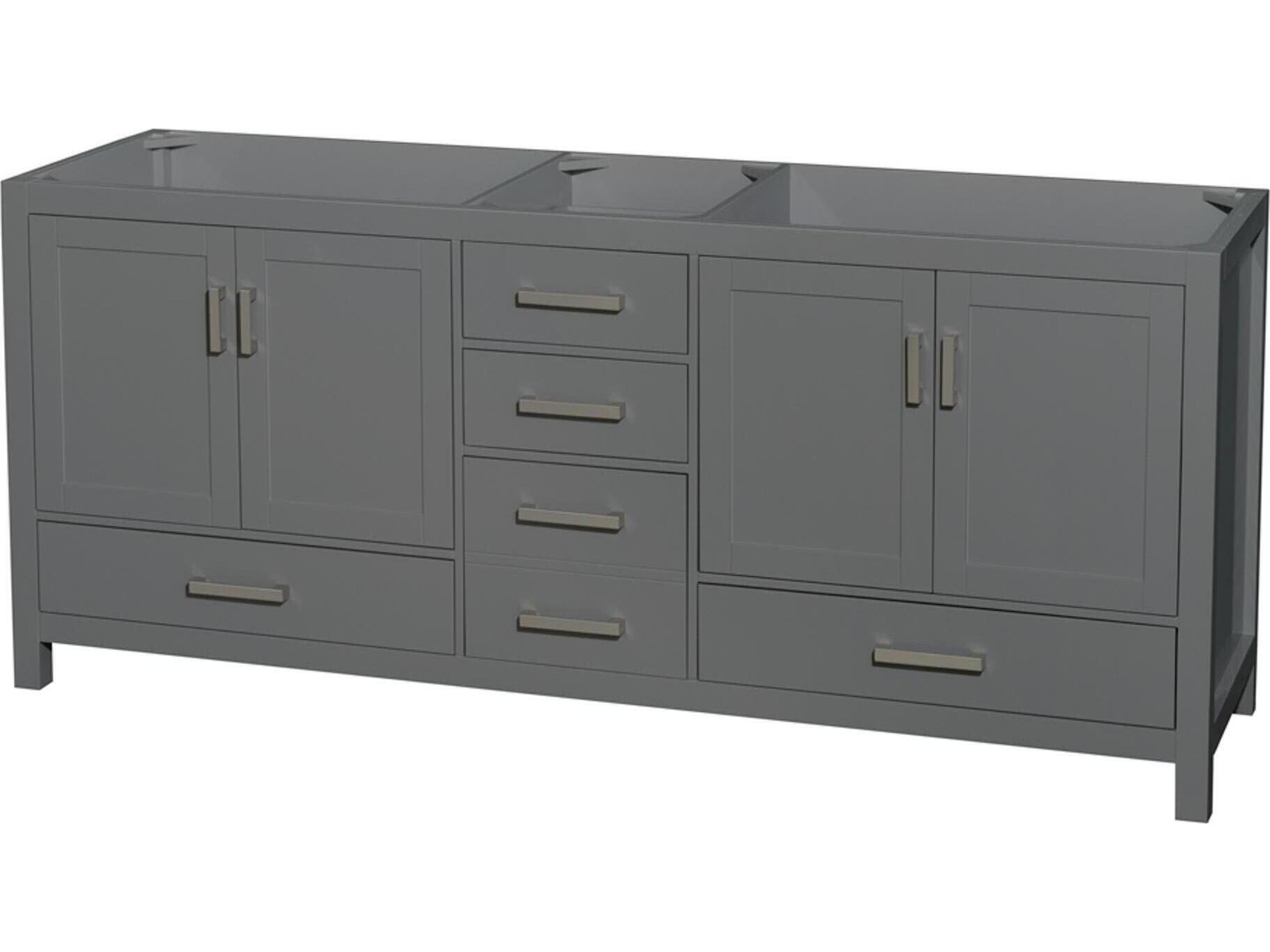 Sheffield 79" Dark Gray Vanity with 24" Mirror