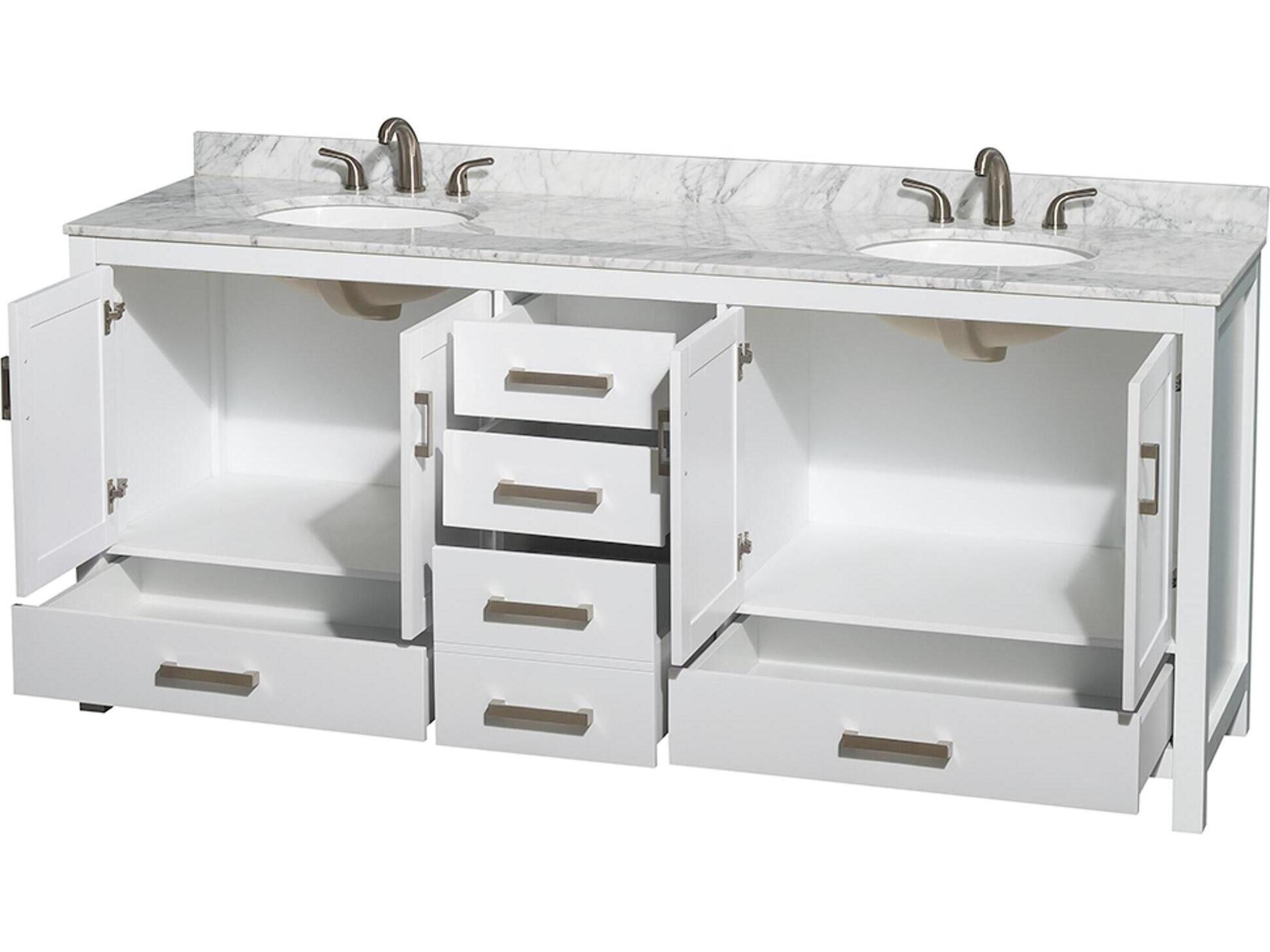 Wyndham Collection Sheffield 80" White Vanity