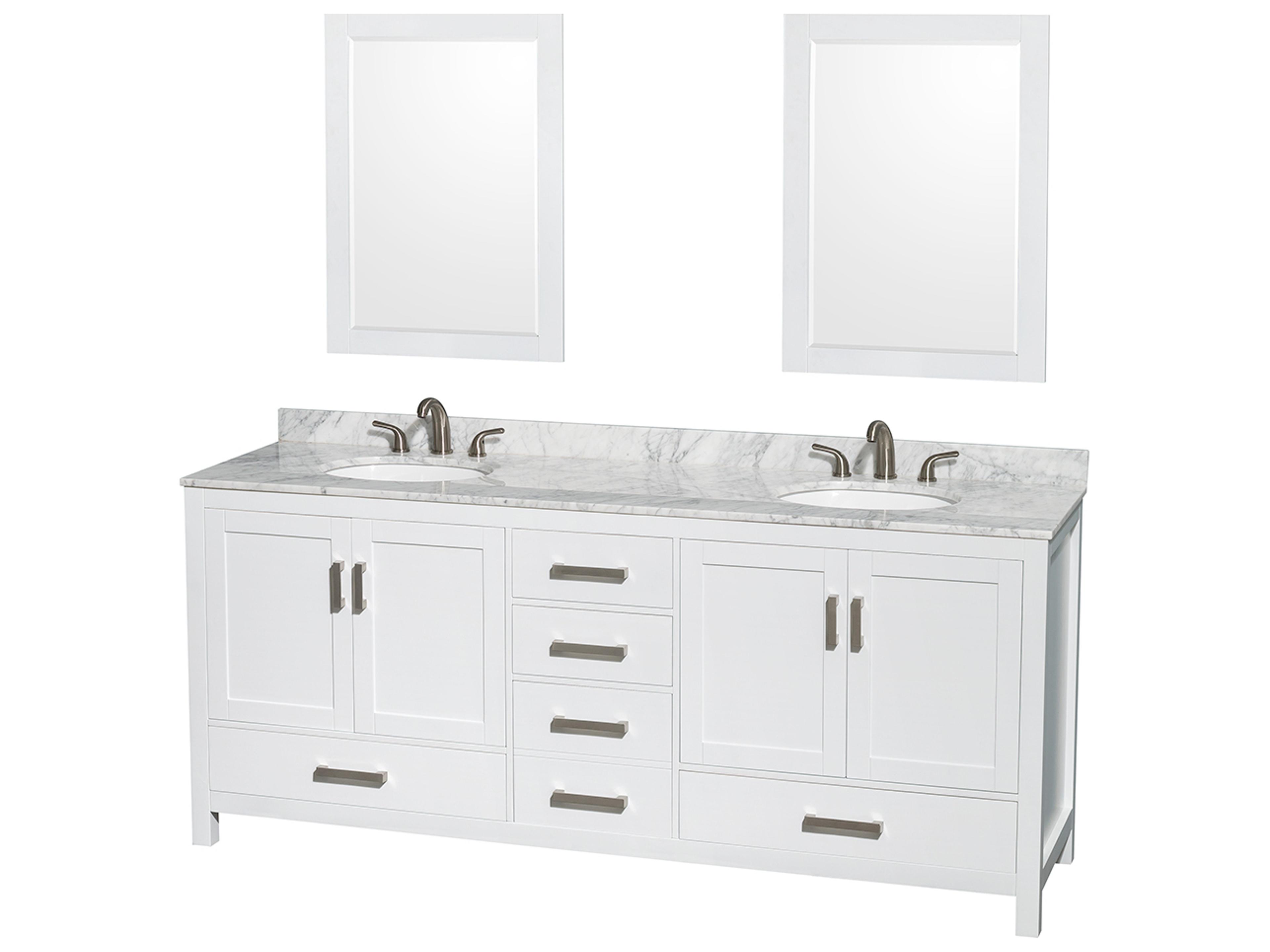 Wyndham Collection Sheffield 80" White Vanity