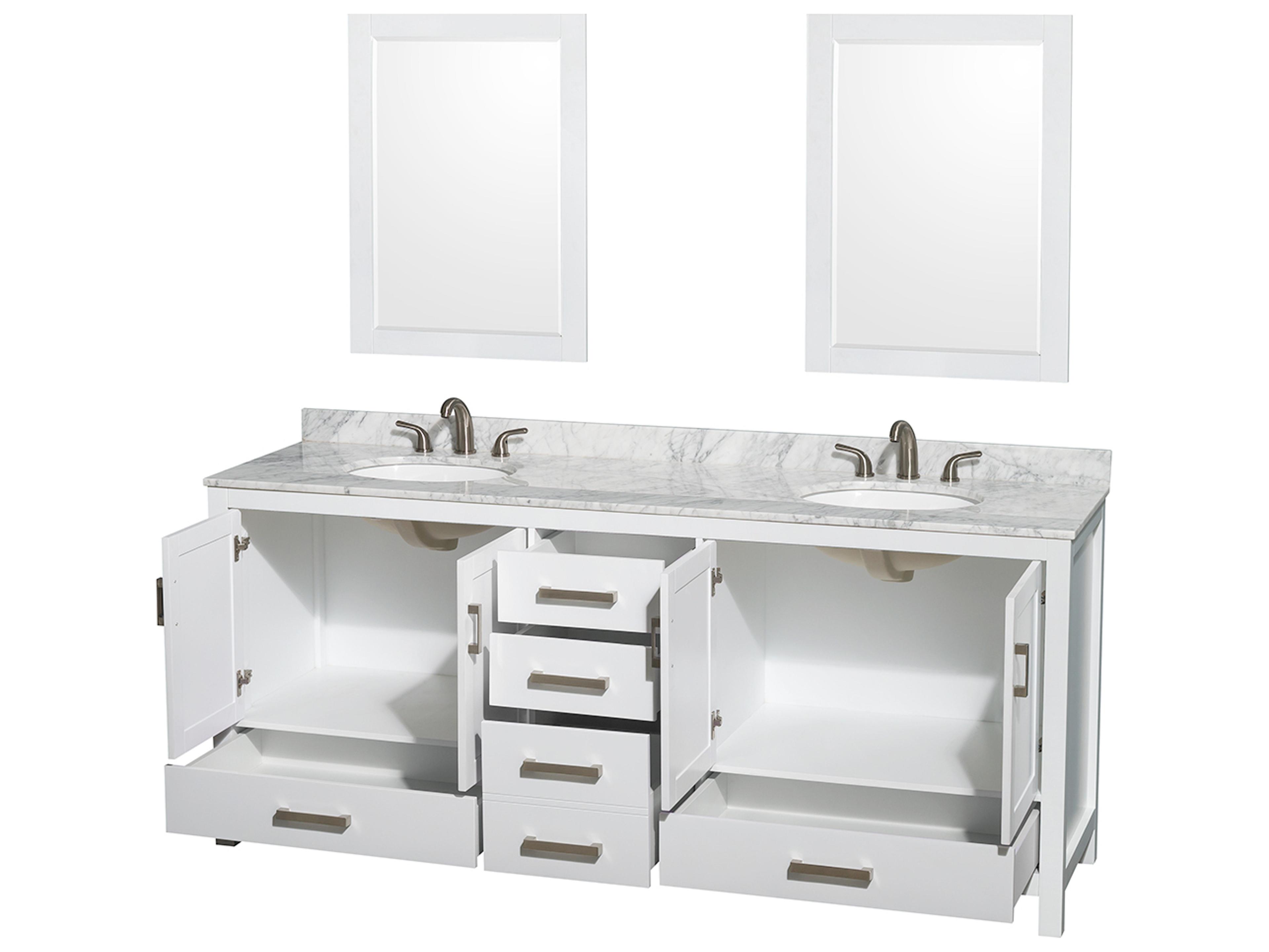 Wyndham Collection Sheffield 80" White Vanity