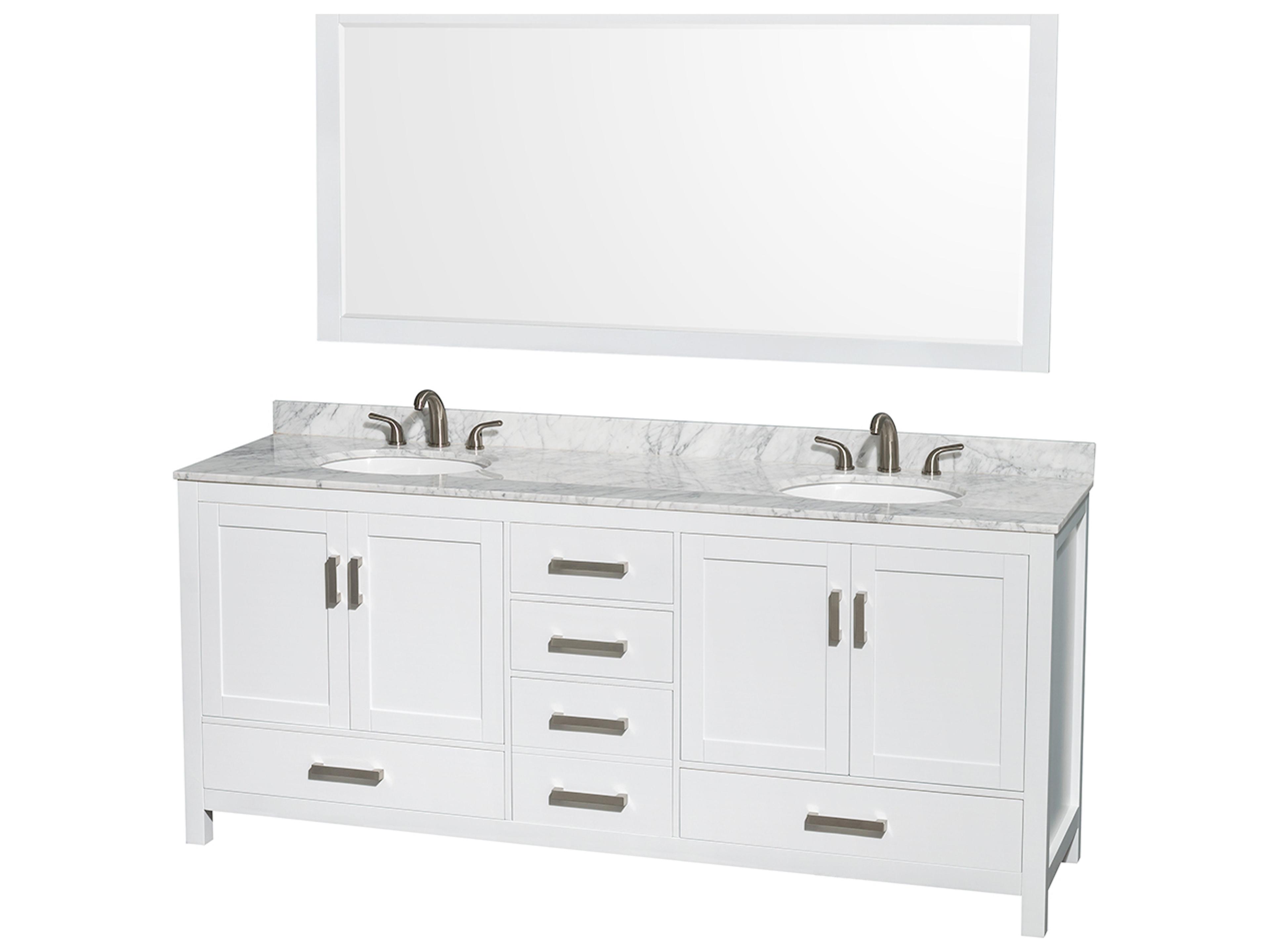 Wyndham Collection Sheffield 80" White Vanity