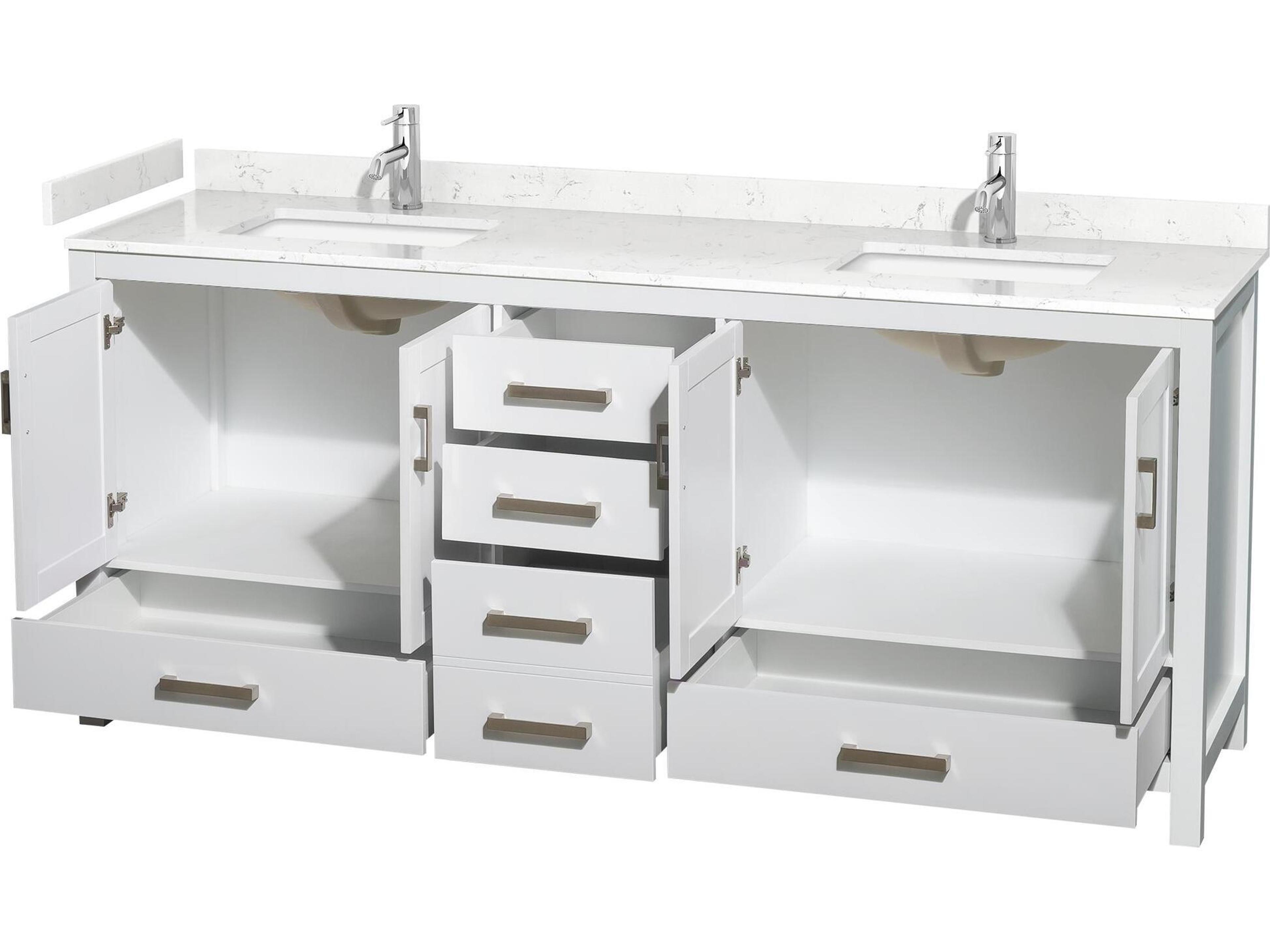 Wyndham Collection Sheffield 80" White Vanity