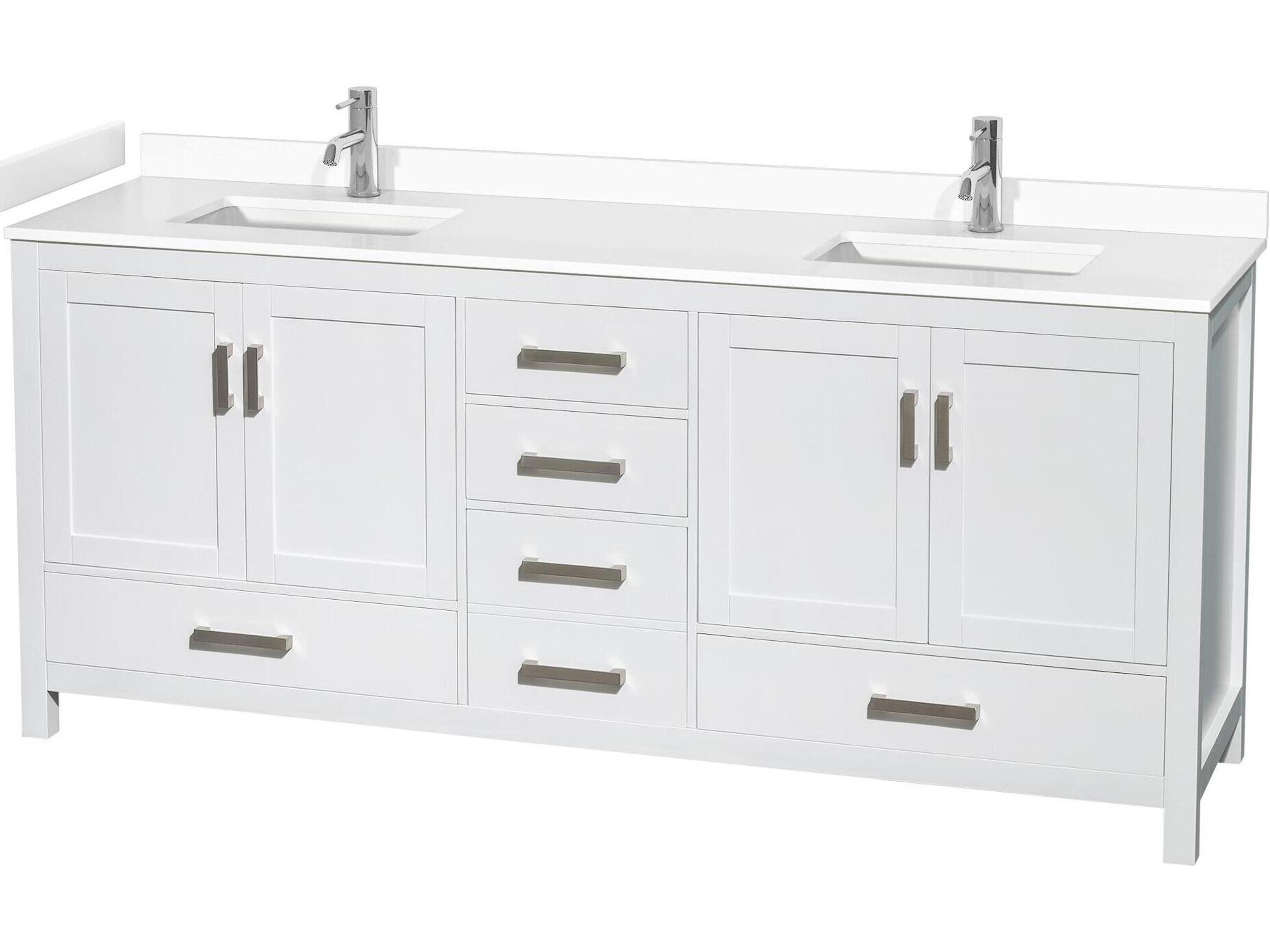 Wyndham Collection Sheffield 80" White Vanity