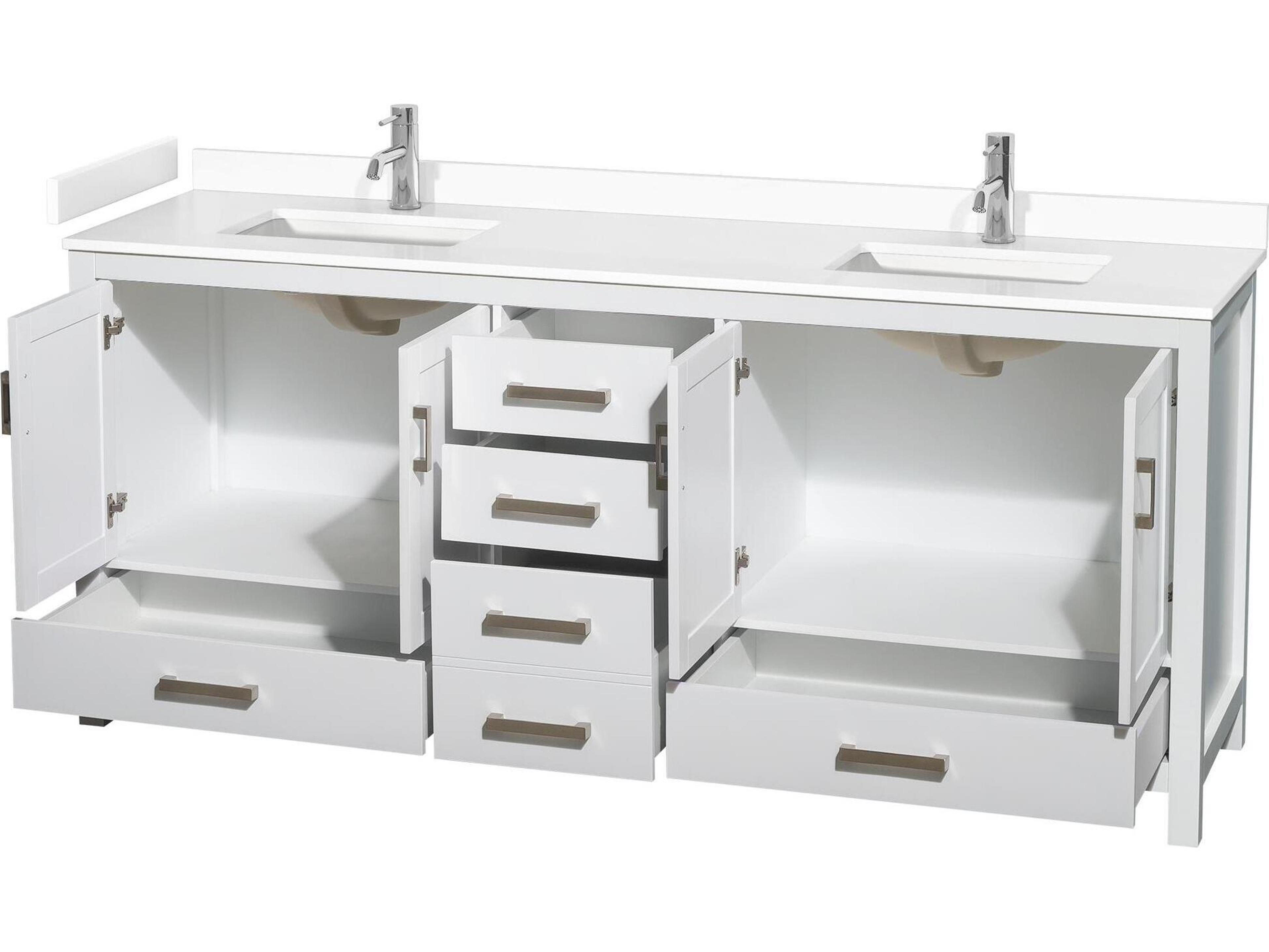 Wyndham Collection Sheffield 80" White Vanity