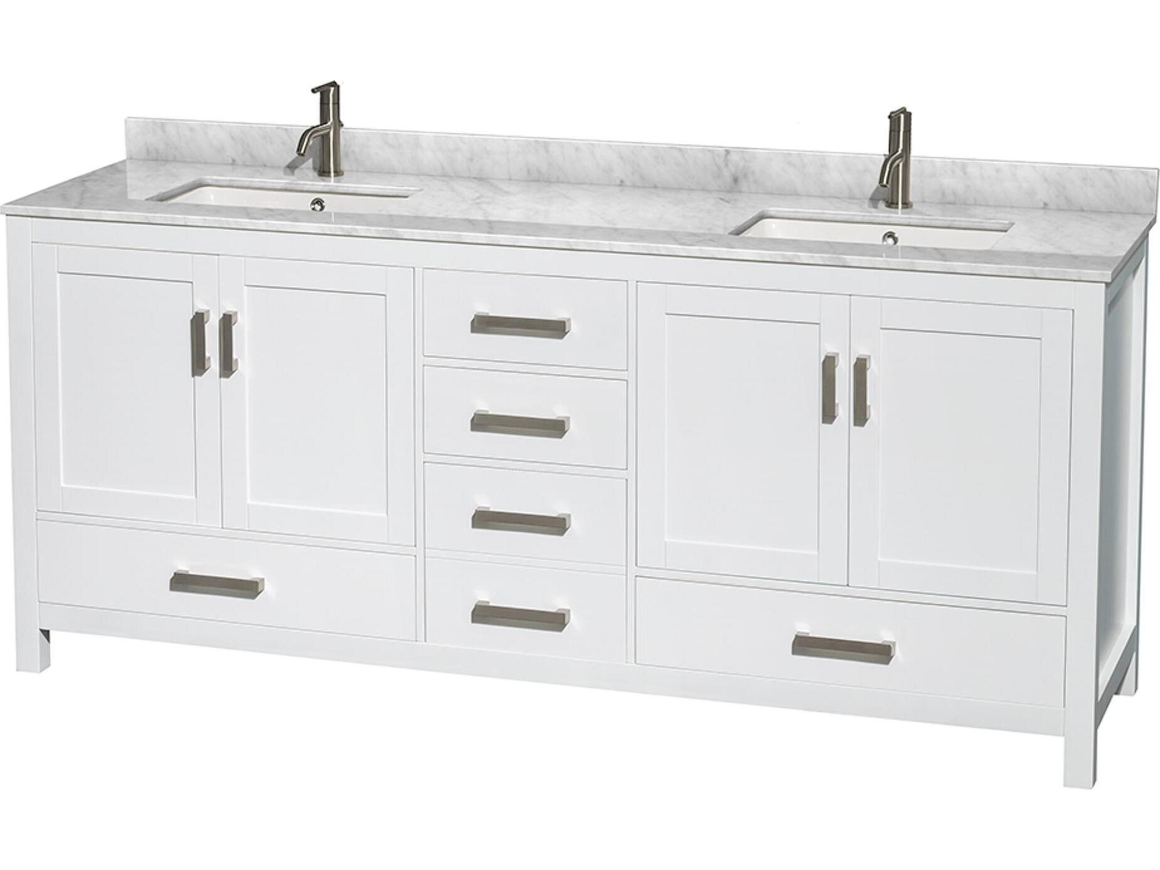 Wyndham Collection Sheffield 80" White Vanity