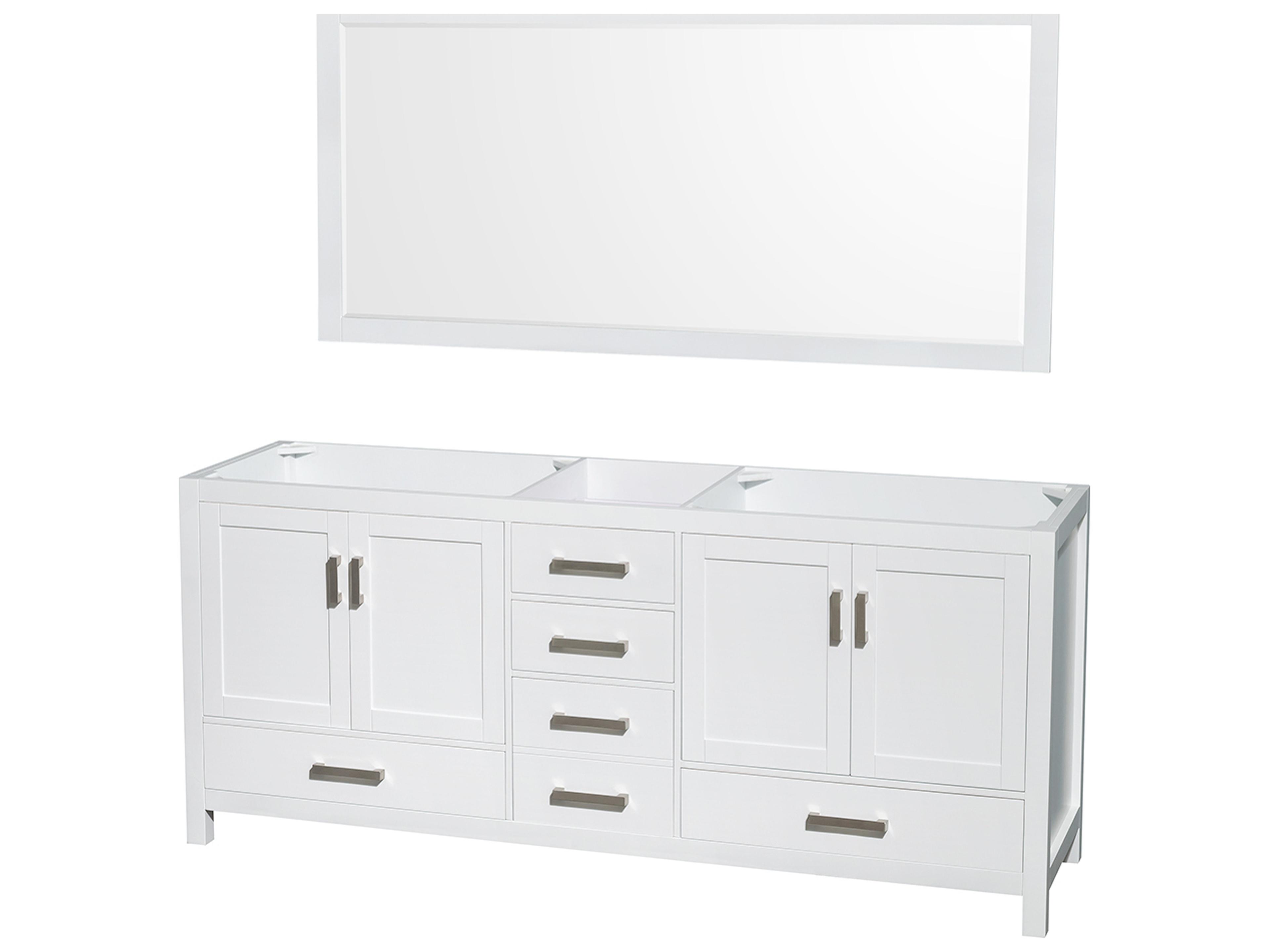 Wyndham Collection Sheffield 79" White Vanity