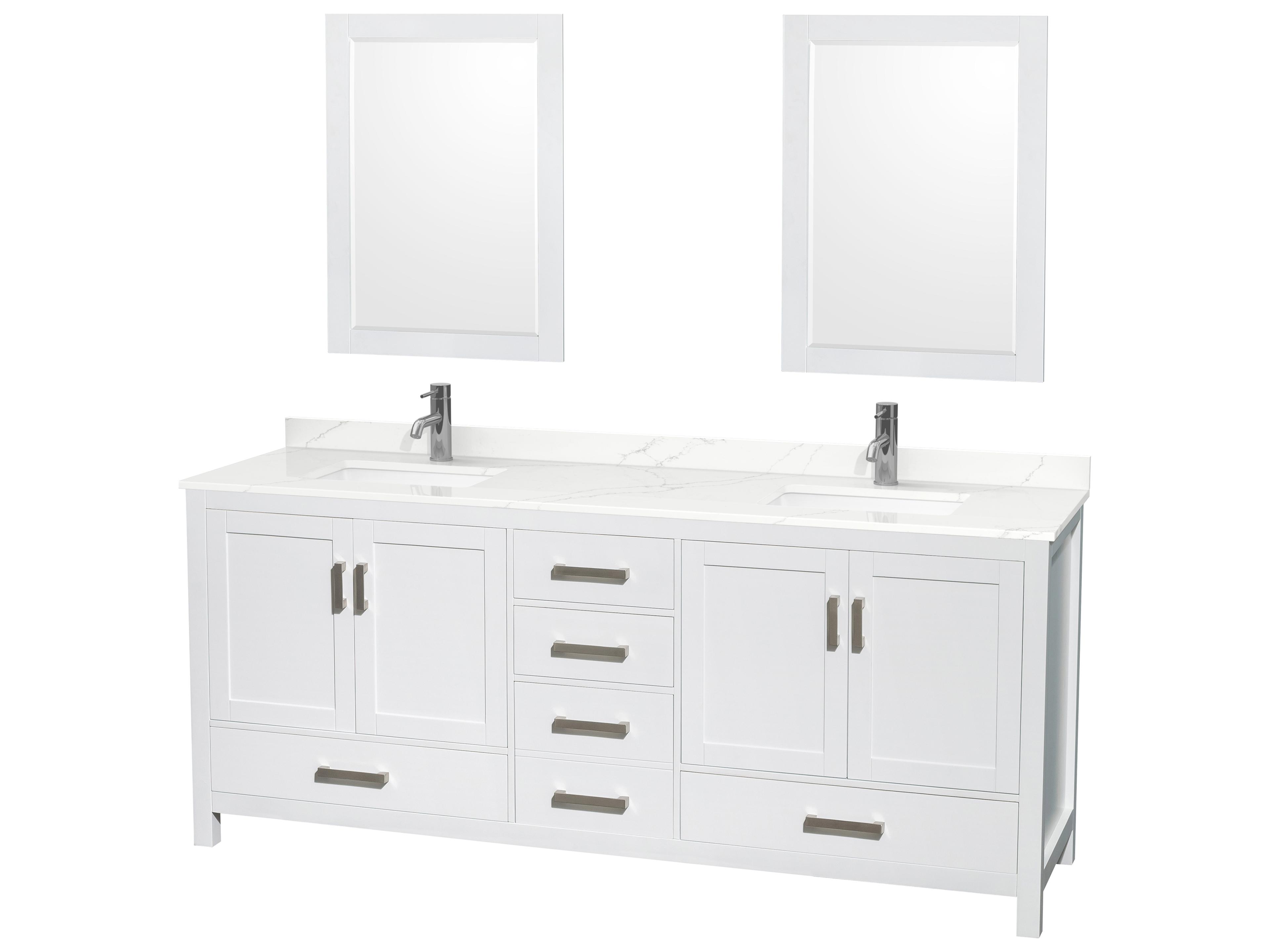 Wyndham Collection Sheffield 80" White Vanity