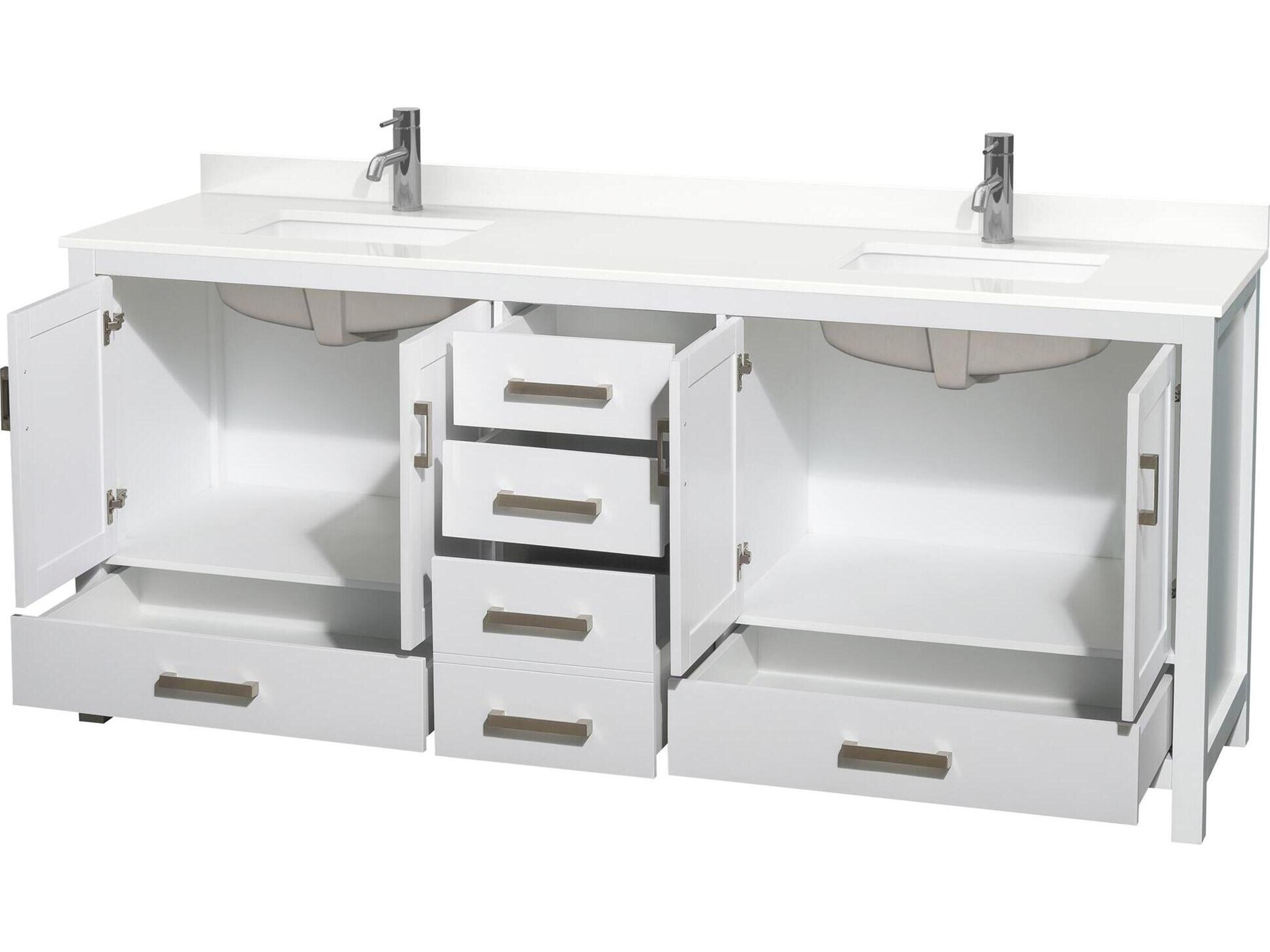 Wyndham Collection Sheffield 80" White Vanity