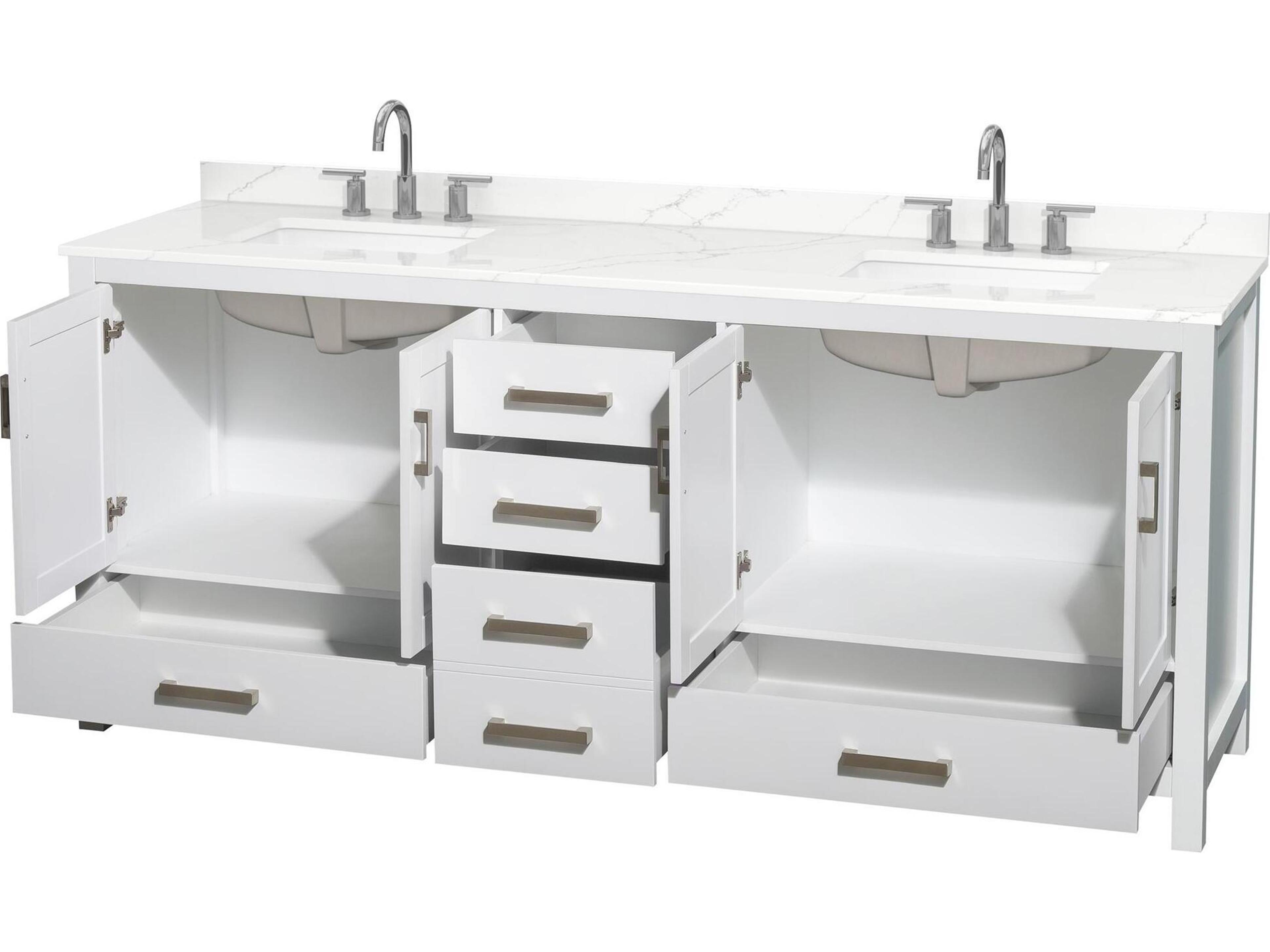 Wyndham Collection Sheffield 80" White Vanity