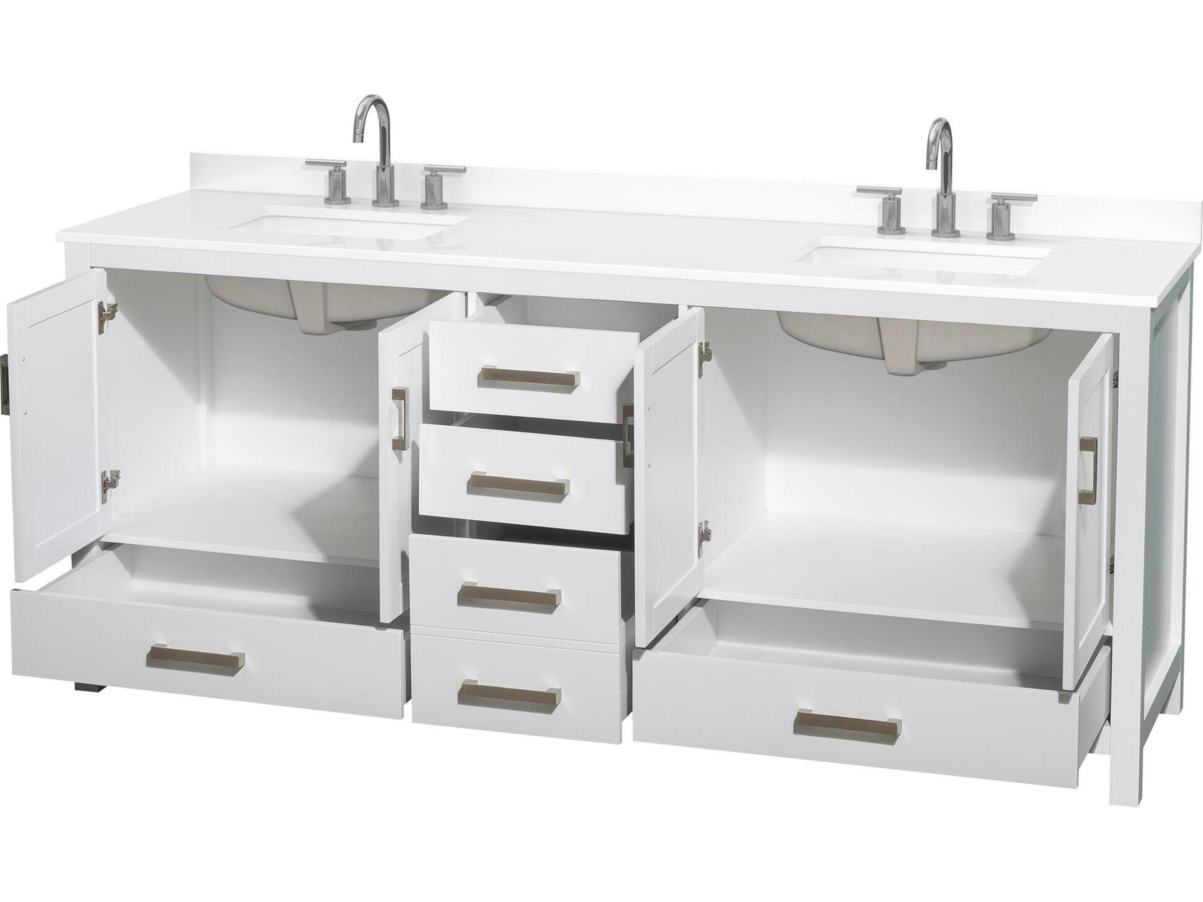 Wyndham Collection Sheffield 80" White Vanity