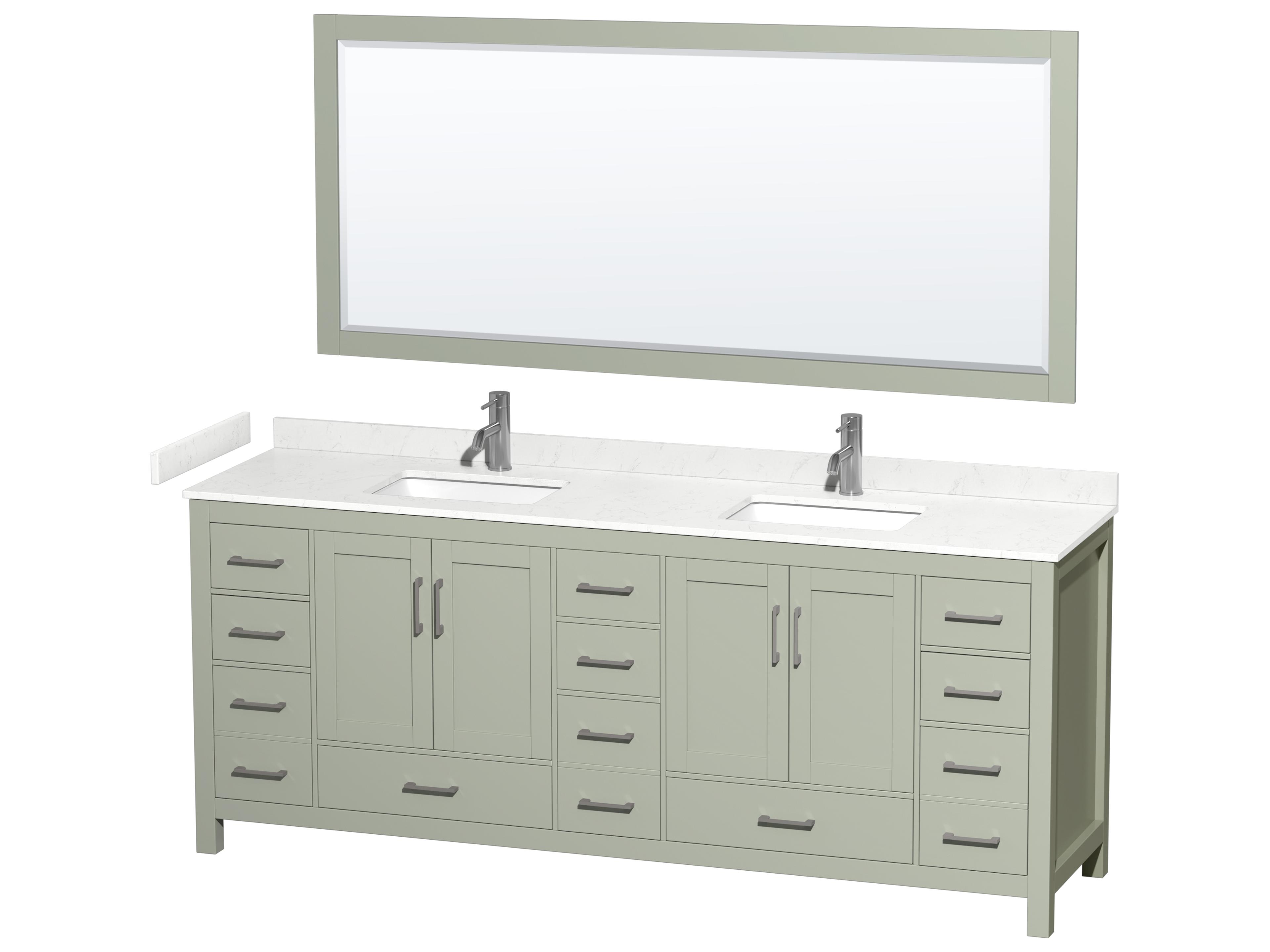 Sheffield 84" Light Green Vanity with 70" Mirror