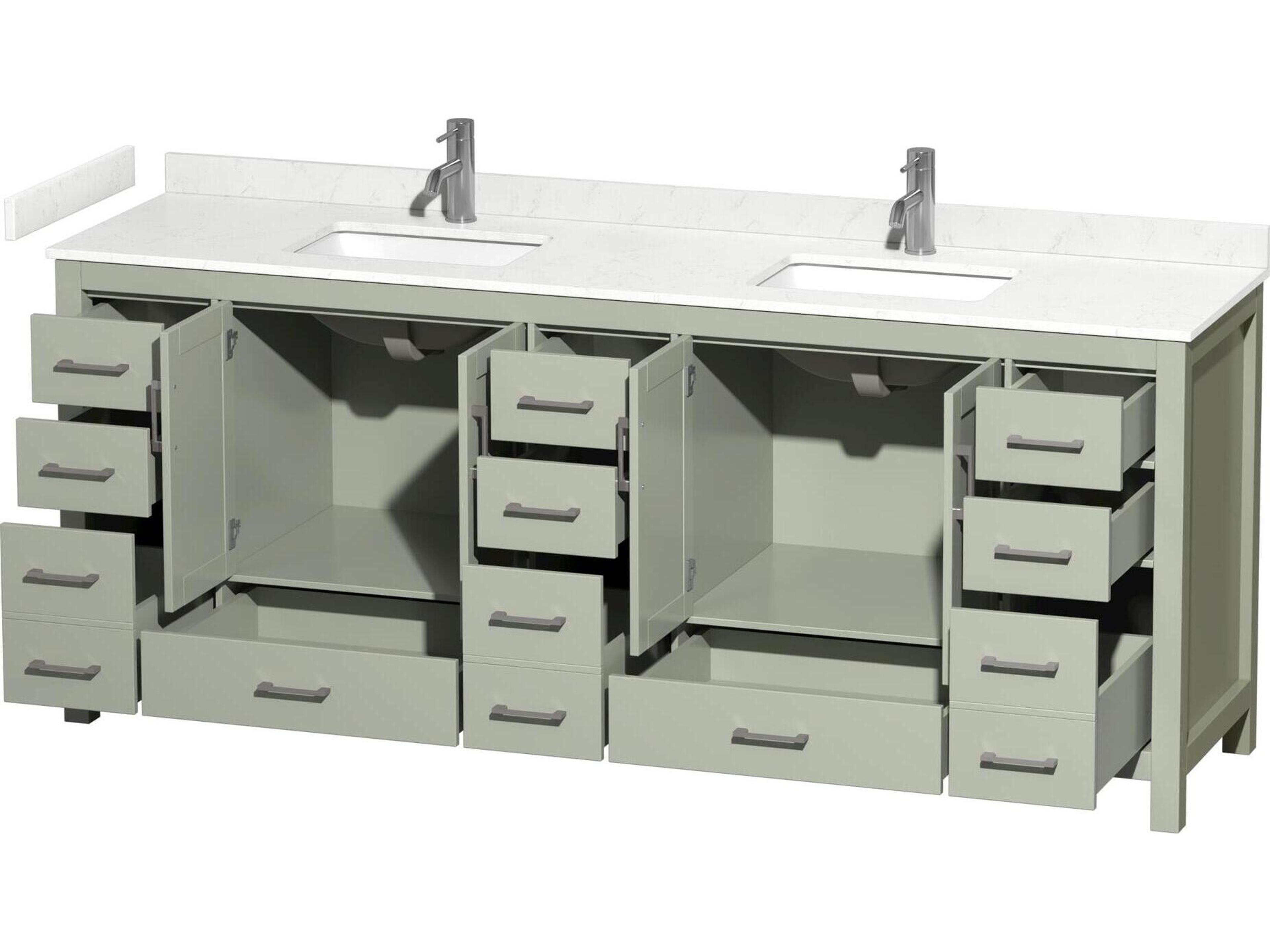 Wyndham Collection Sheffield 84" Light Green Vanity