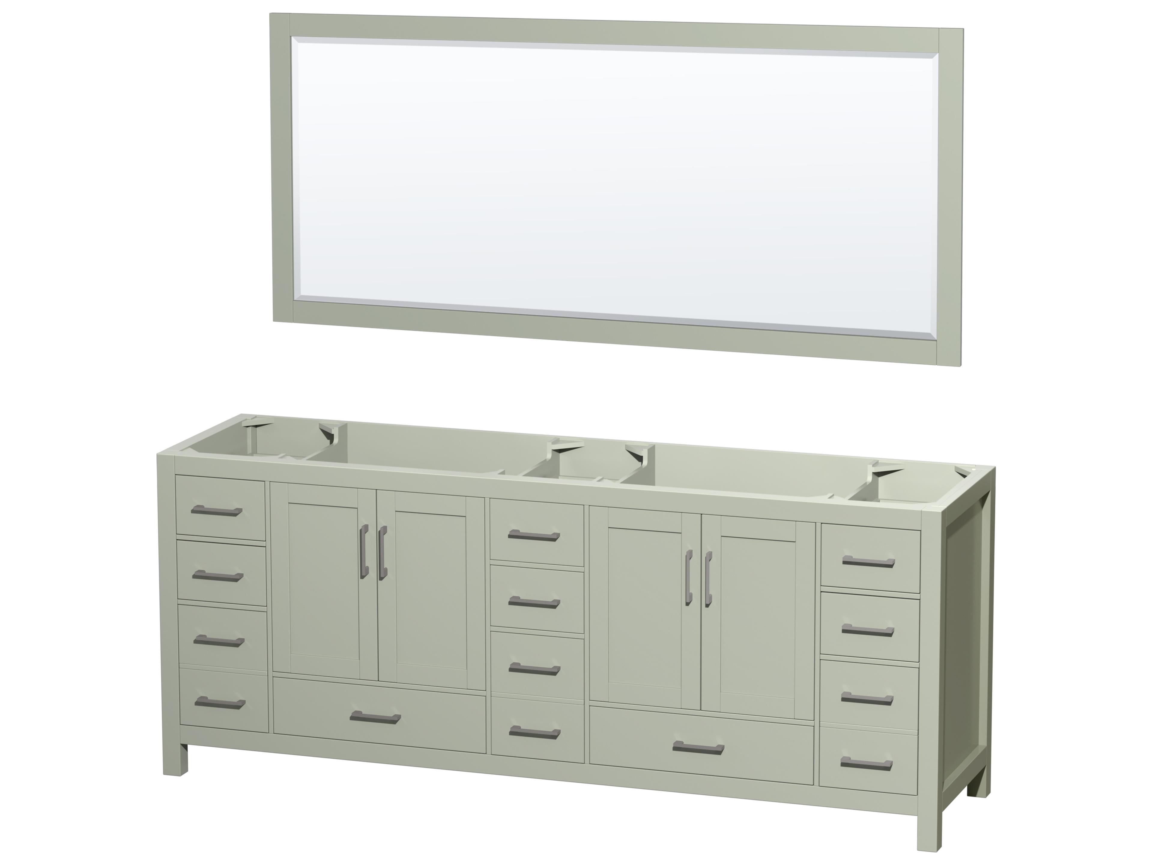 Wyndham Collection Sheffield 83" Light Green Vanity