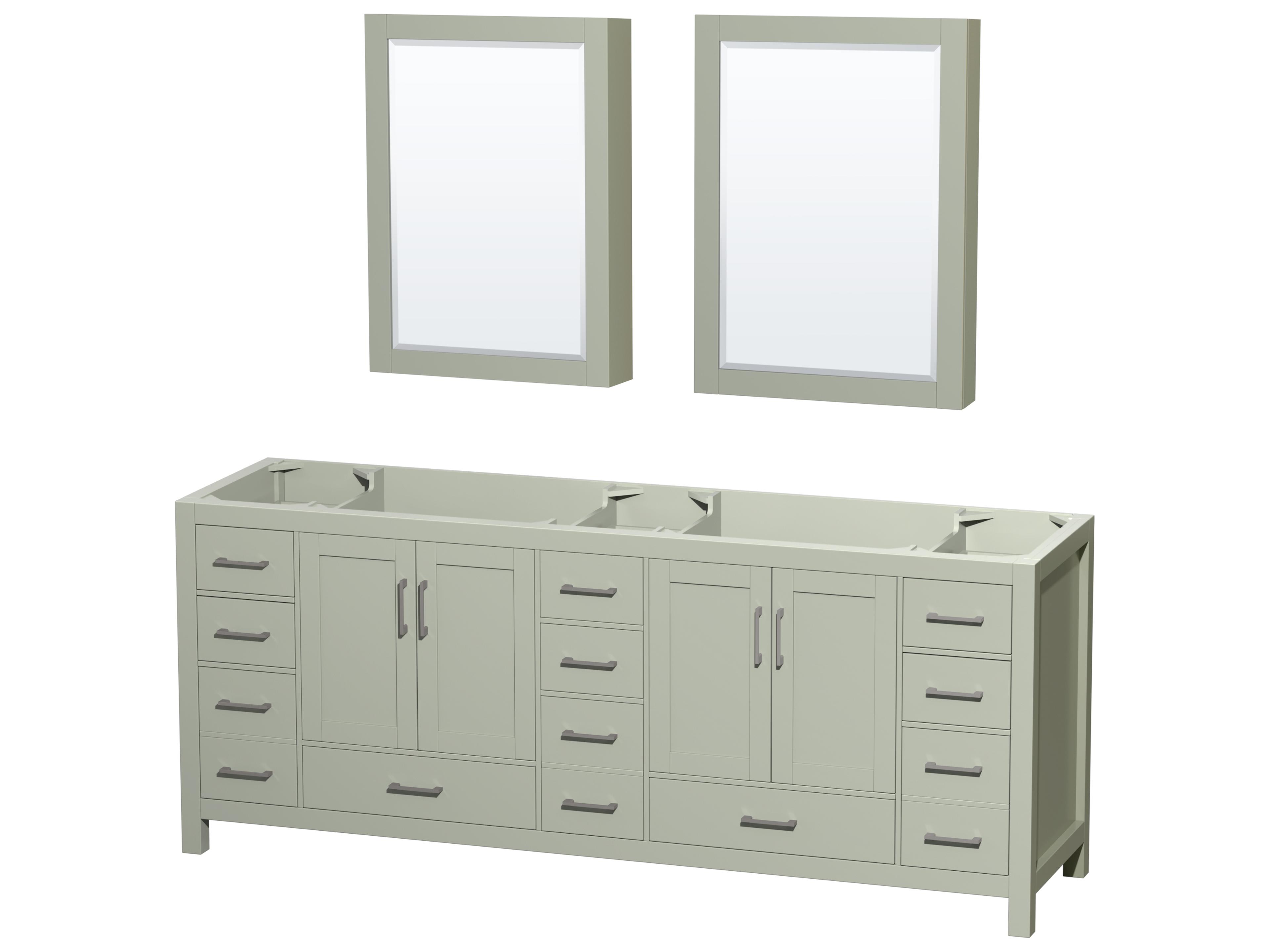 Wyndham Collection Sheffield 83" Light Green Vanity