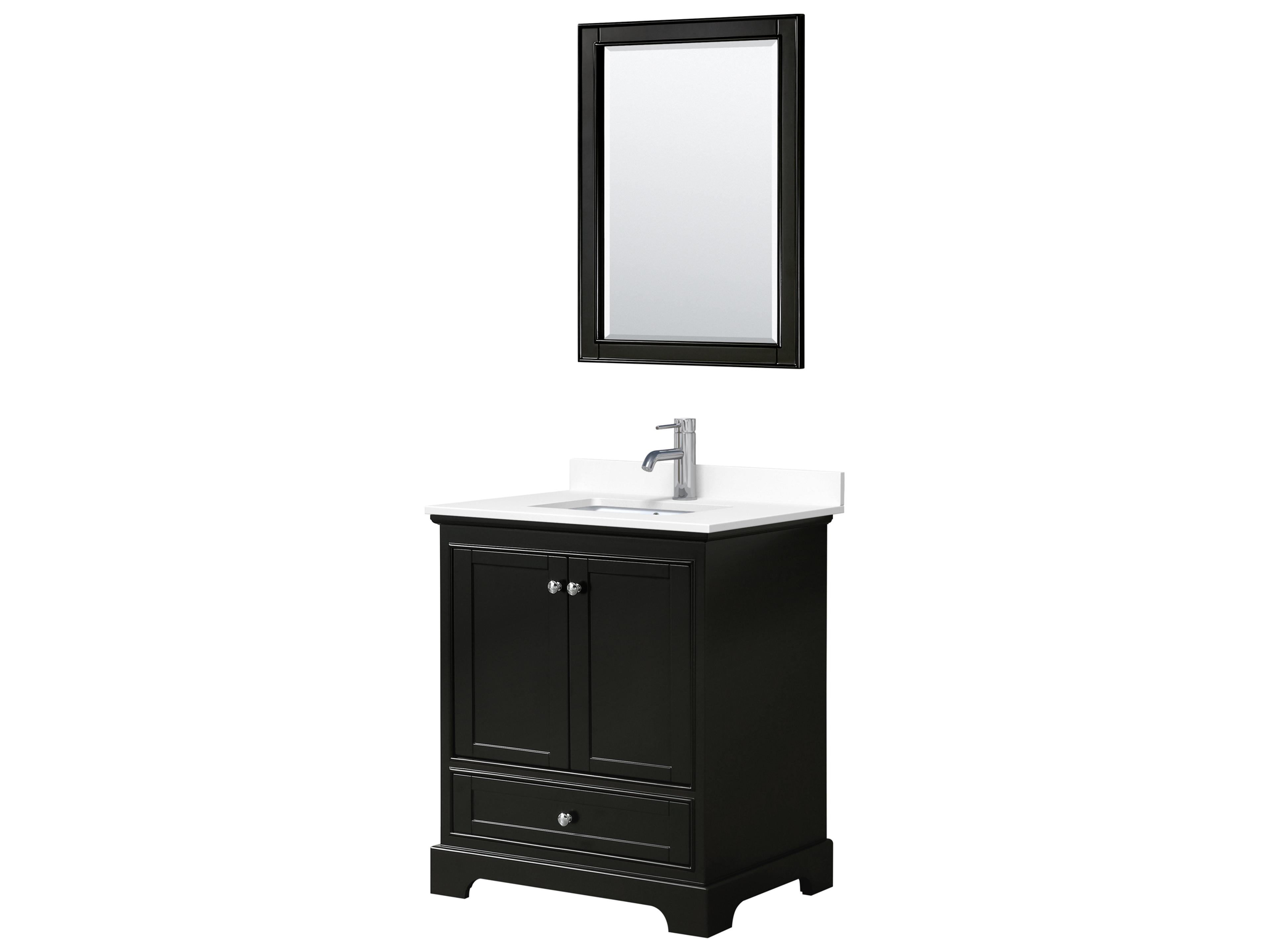 Wyndham Collection Deborah 30" Dark Espresso Vanity with 24" Mirror