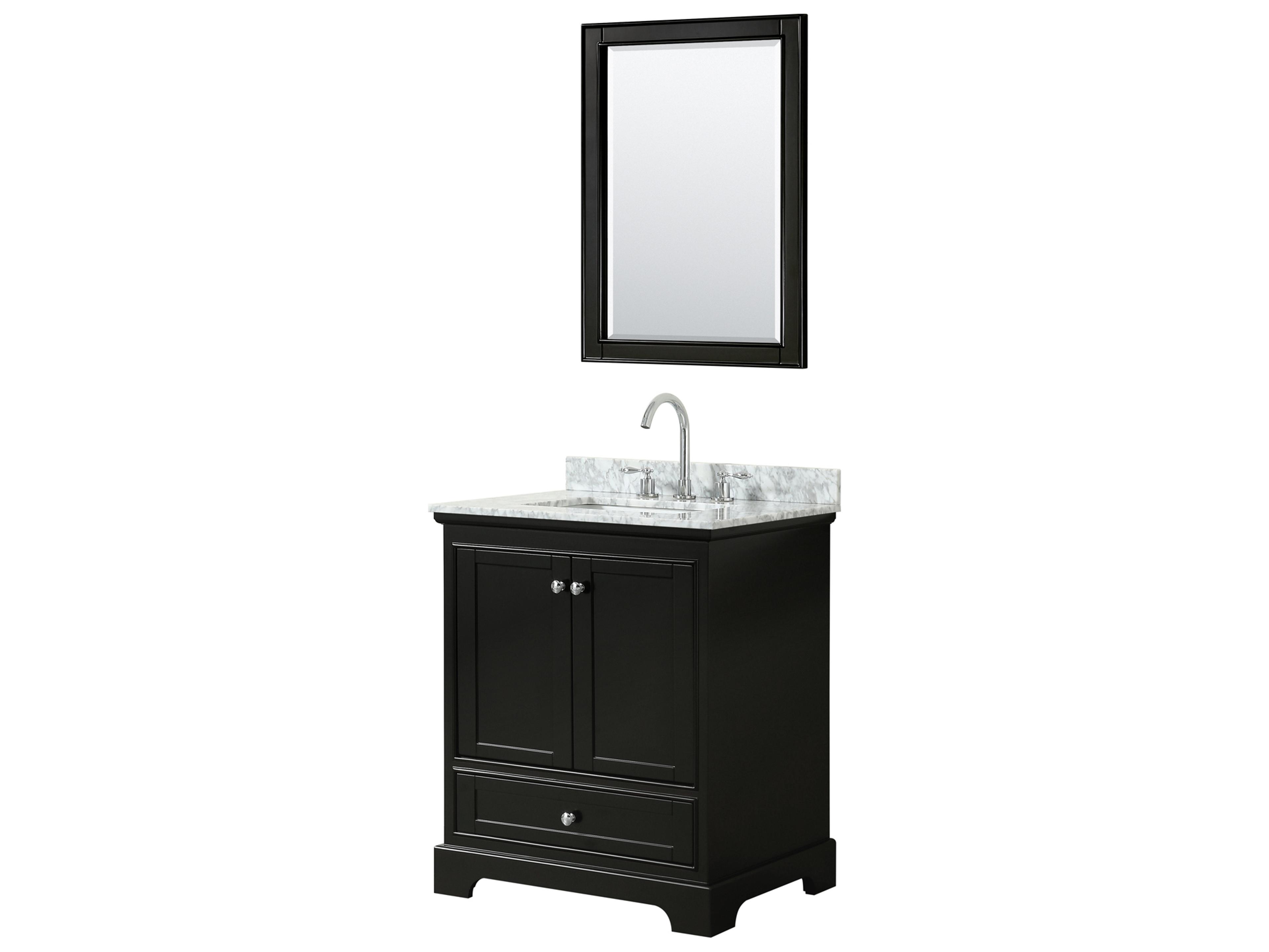 Wyndham Collection Deborah 30" Dark Espresso Vanity with 24" Mirror